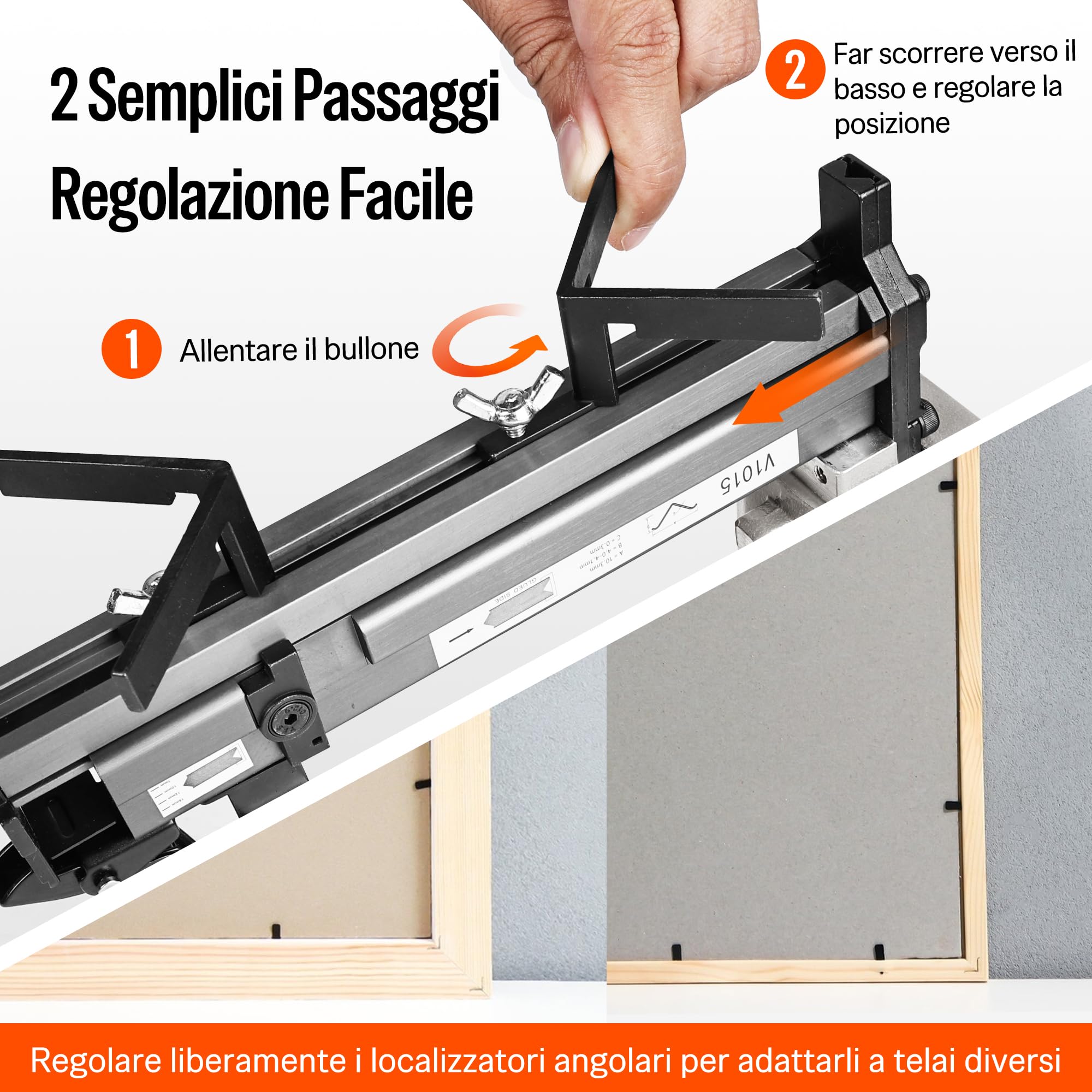 meite V1015B Chiodatrice Pneumatica a V per Cornici, Unisci-Cornici ad Aria Compressa per Cornici da Quadro, Compatibile con Chiodi a V da 7 a 15 mm