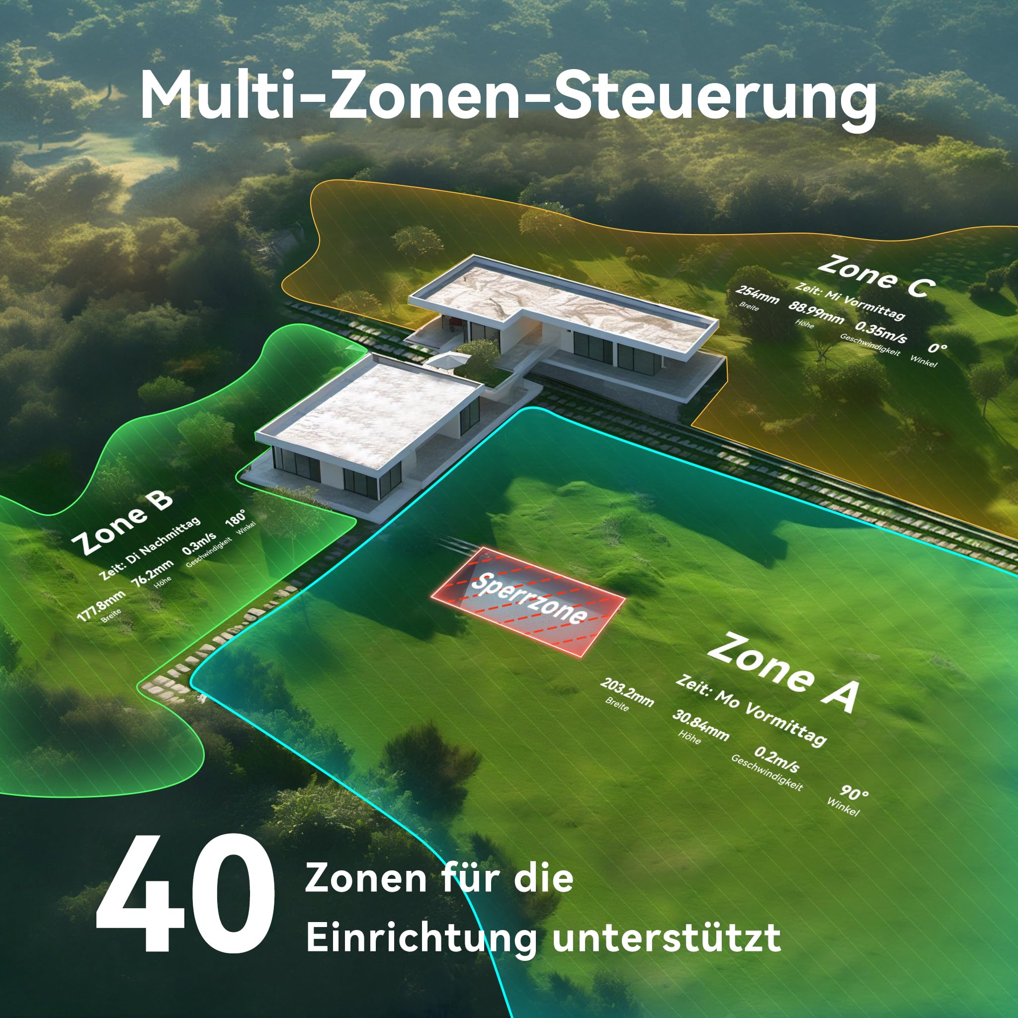 Neomow X SE Mähroboter ohne Begrenzungskabel, bis 3000㎡, 3D LiDAR SLAM+Vision Fusion Kartierung, Keine RTK-Station Erforderlich, mit 4G Modul und GPS, Schnitthöhe 30-85 mm, 45% Steigung, Leise