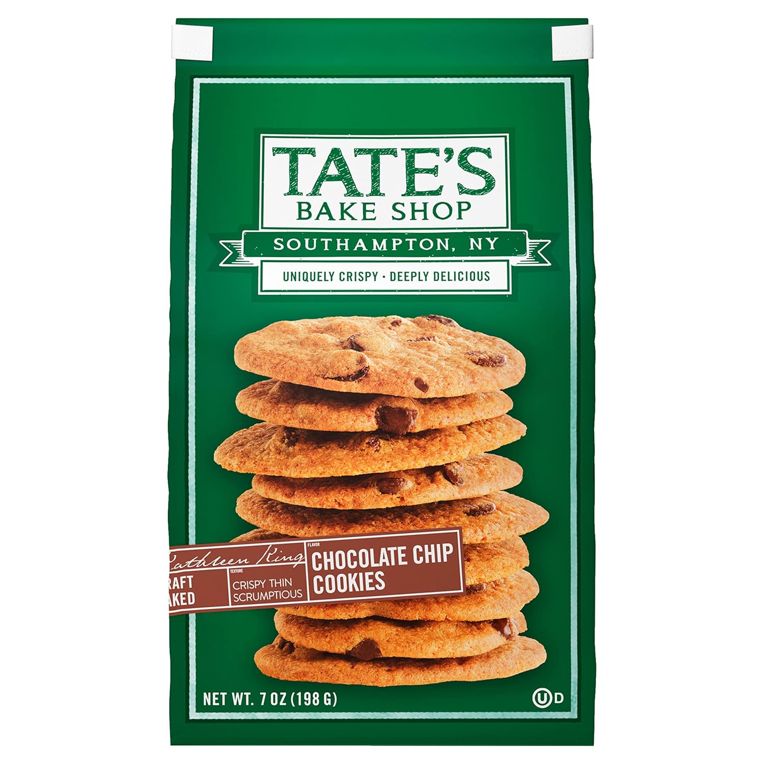 Tate's Bake Shop Chocolate Chip Cookies, 7 oz - Thin Crispy Buttery Treats, Bake Shop Quality