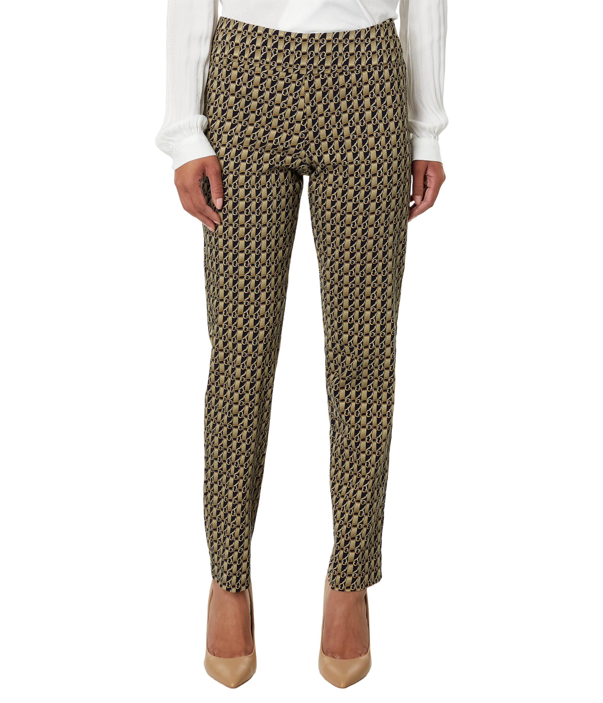 Krazy Larry Pull-On Ankle Pants Gold Chain 10 28