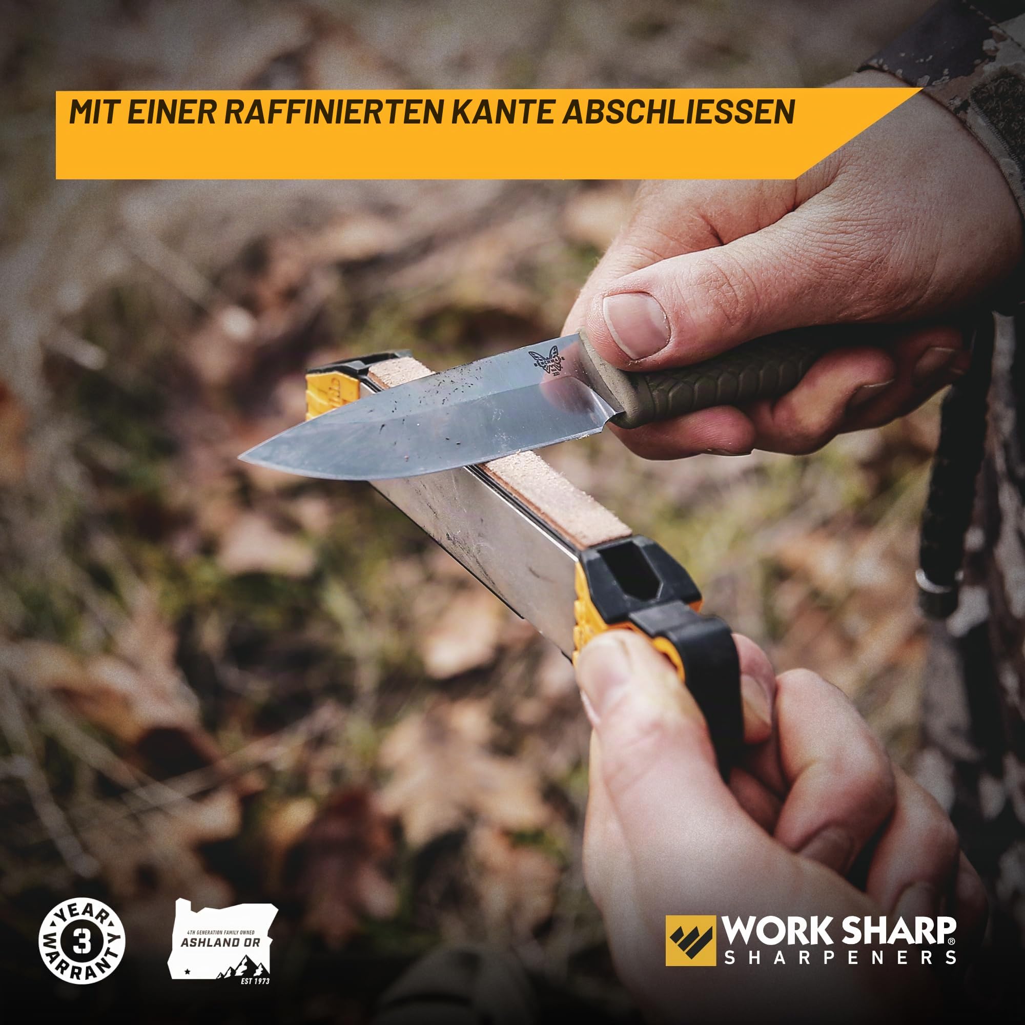 Work Sharp Guided Field Sharpener, Compact Travel Hunting Knife Sharpener Tool