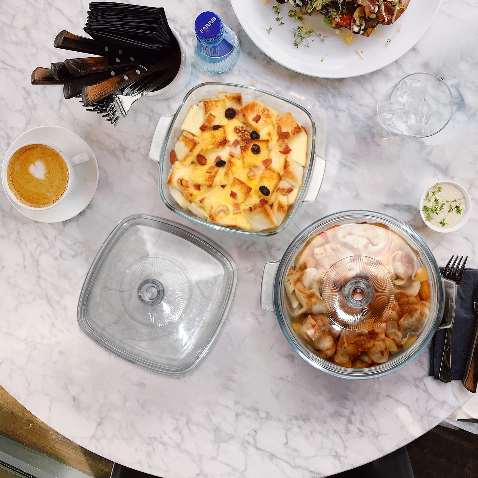 Casseruola In Vetro Con Coperchio - 1.7L Rotonda, Per Forno E Microonde