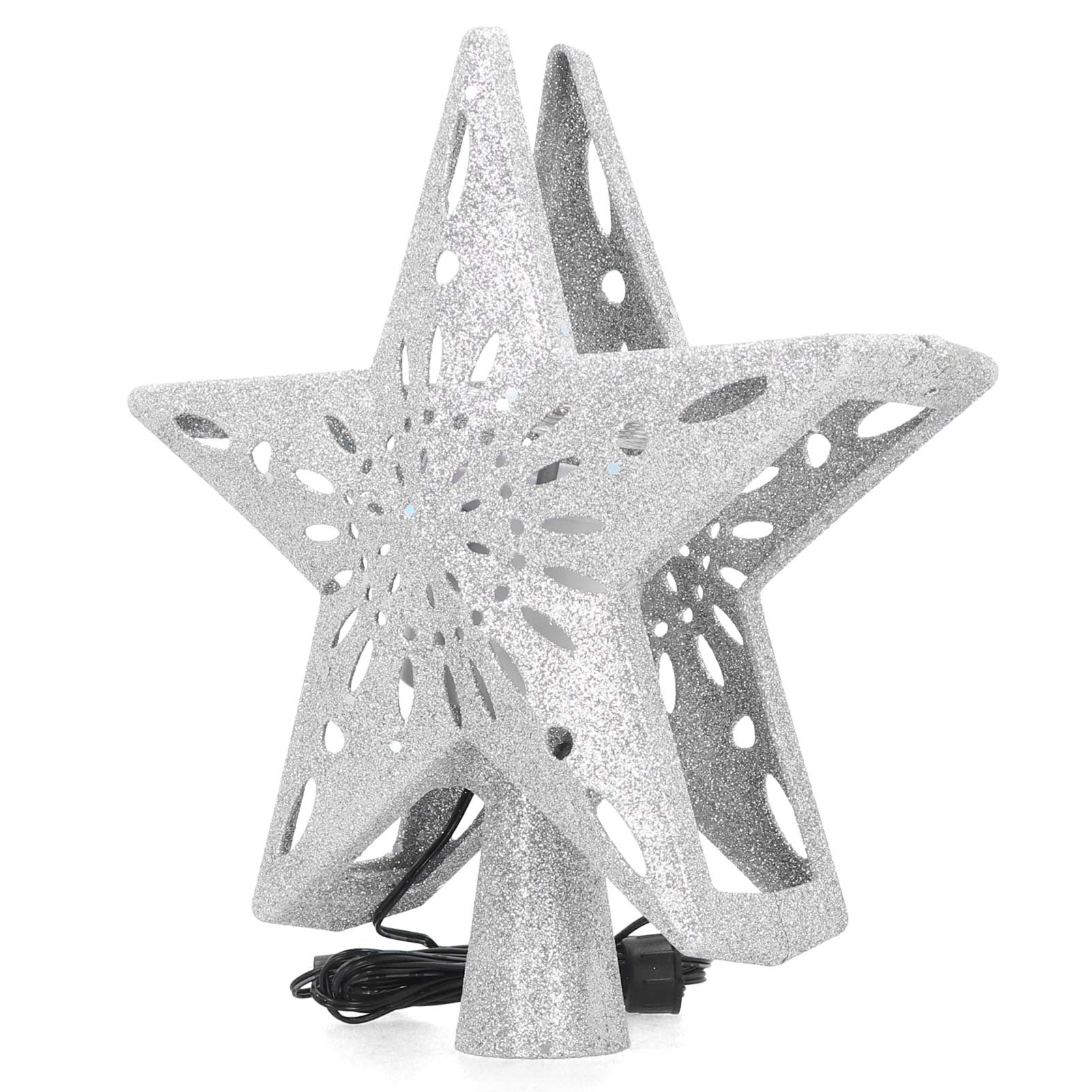 Christmas Tree Toppers LED Rotating Snowflake Projector Lights Christmas Tree Decoration 100‑240V