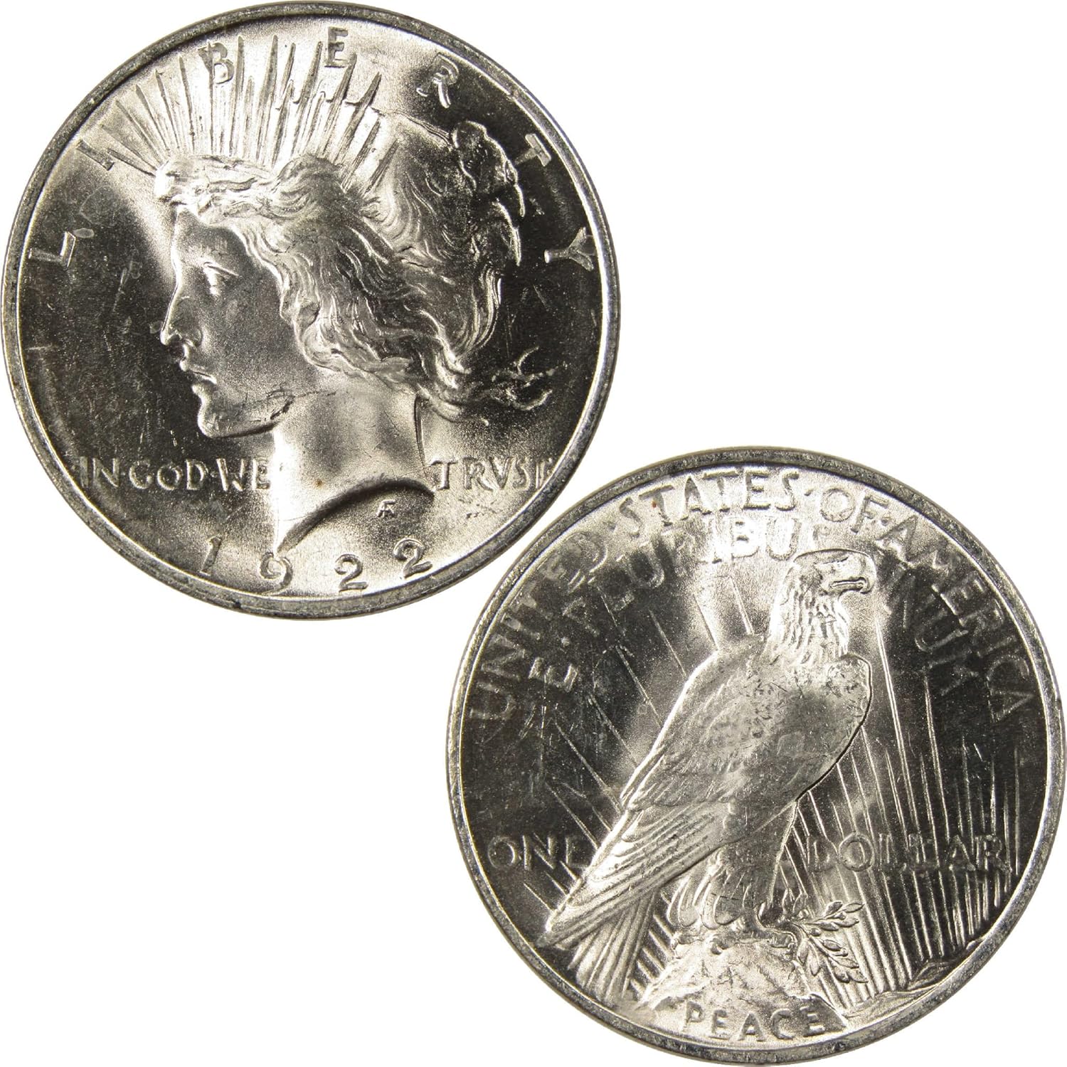 1922 Peace Dollar BU Choice Uncirculated Silver $1 Coin