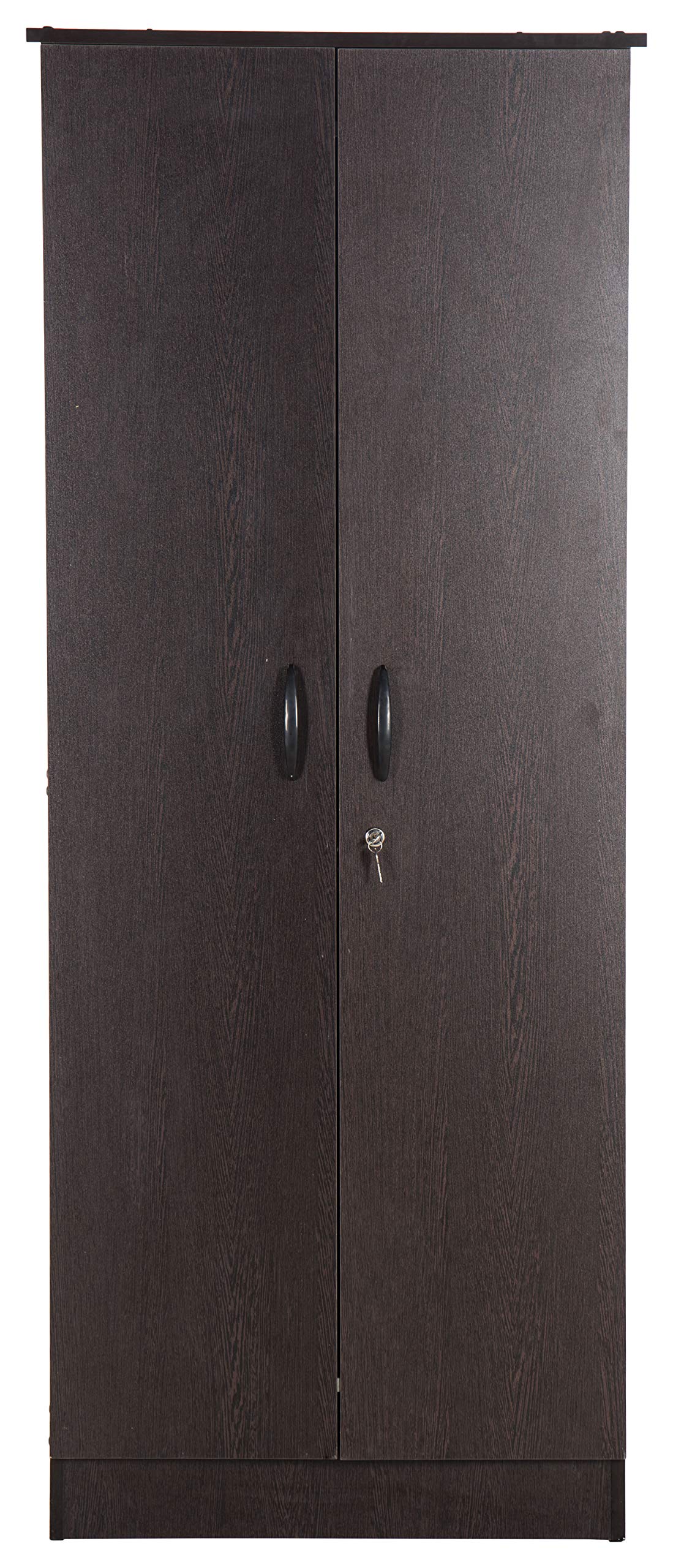 Valtos Vita Engineered Wood 2-Door Wardrobe (Matte Finish, Wenge)