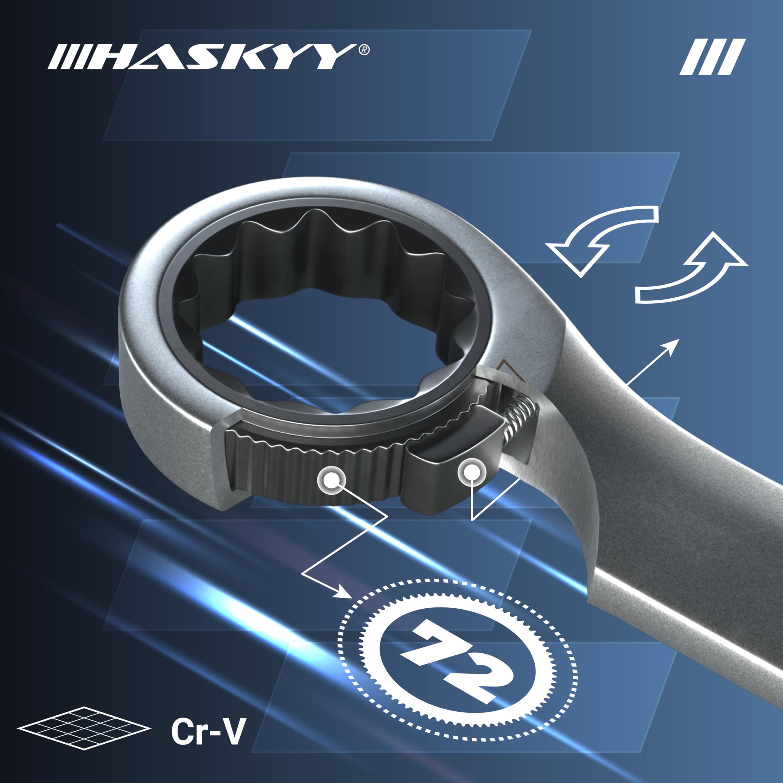 HASKYY 22 szt. 6-32 mm klucz zapadkowy I klucz kombinowany z grzechotką I zestaw kombinacji angielskiej METRIC