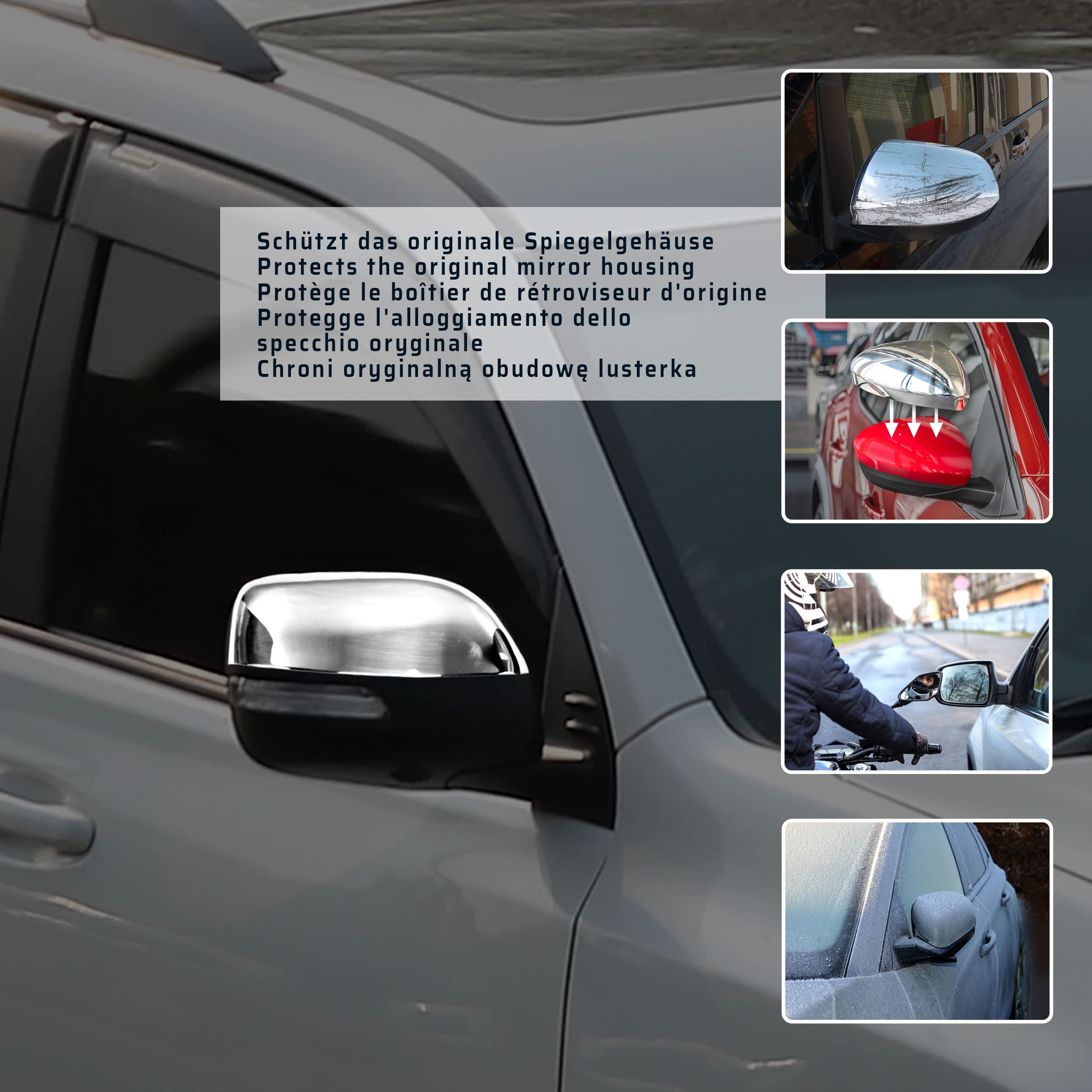 CHROMEMASTER | Nakładki na Lusterka Zewnętrzne | Kompatybilne z Lexus GX461 J150 od roku 2010 | Stal nierdzewna; Osłony Lusterek to Niepowtarzalny Wygląd Auta i Ochrona Przed Uszkodzeniem