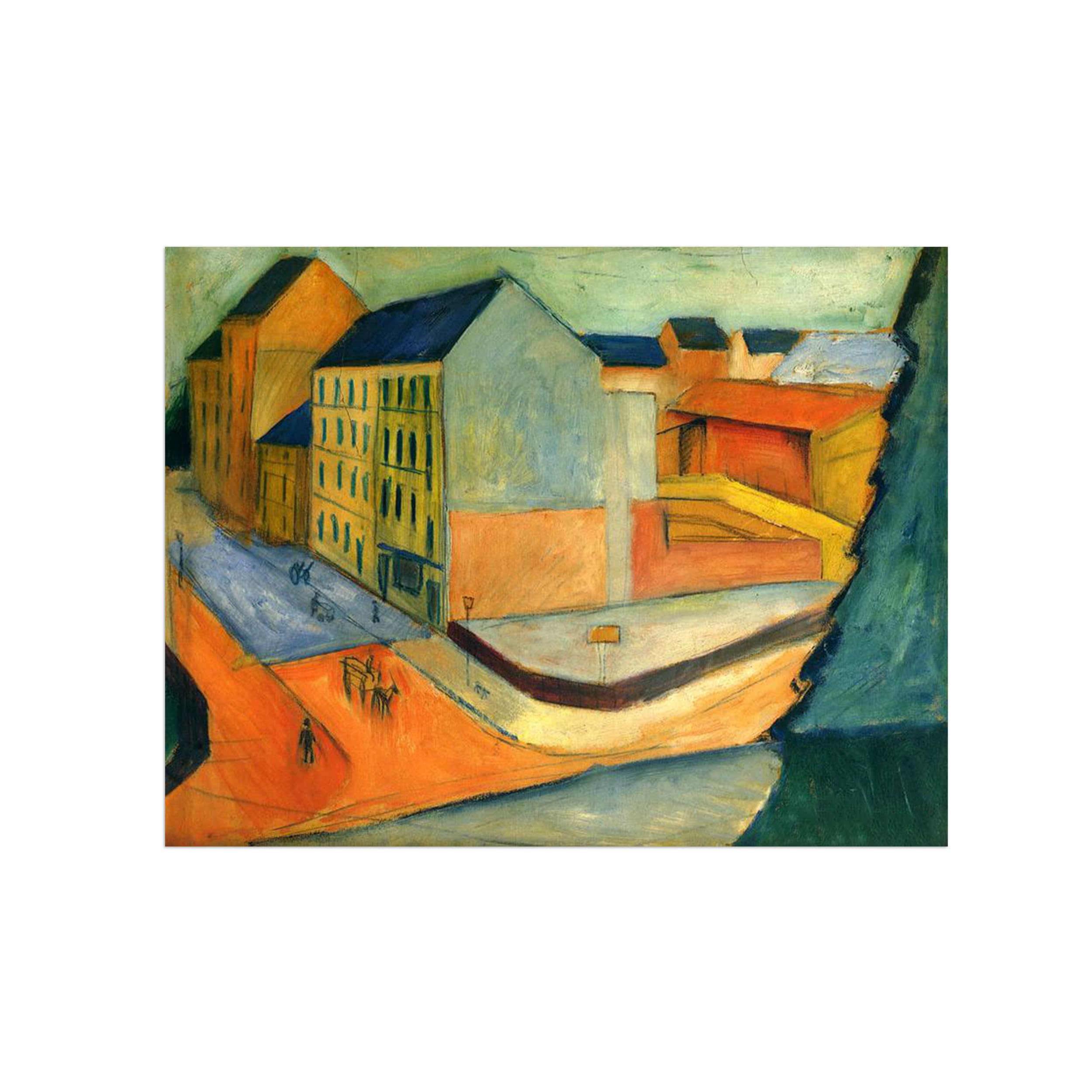 Sdyskkug Unframed August Macke Famous Wall Art For Living Room. Street. Canvas Artwork Picture. Prints Reproduction Modern Home Decor 50X40cm
