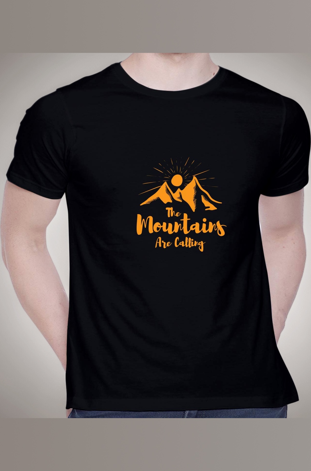 Graphic Printed T-Shirt for Unisex The Mountains are Calling Tshirt | Casual Half Sleeve Round Neck T-Shirt | 100% Cotton | D00867-2