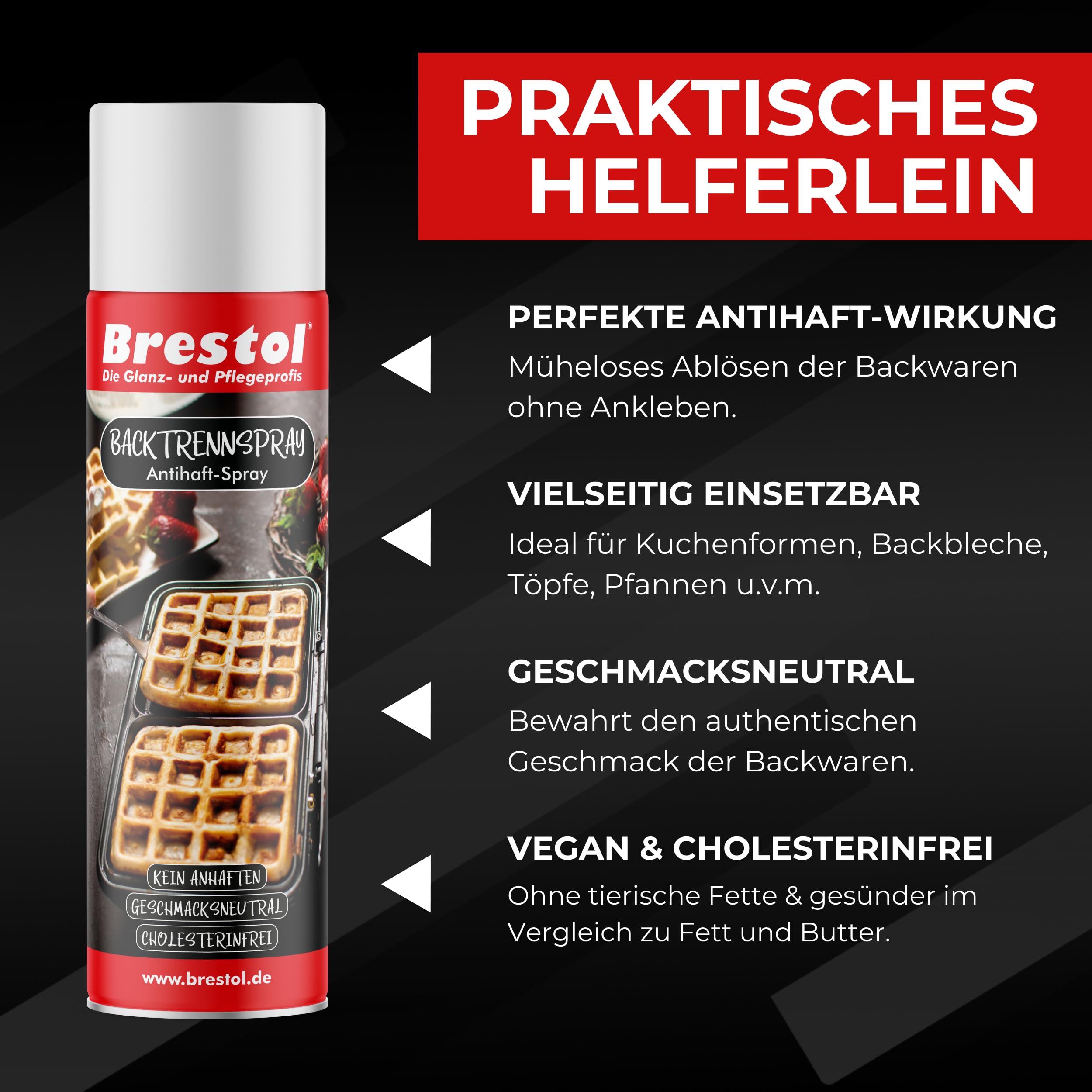 BRESTOL® Lot de 4 sprays de démoulage pour pâtisserie, 200 ml, végétalien, polyvalent et parfait pour les pâtisseries de vacances. Spray anti-adhésif pour gâteaux de fête, biscuits, utilisation