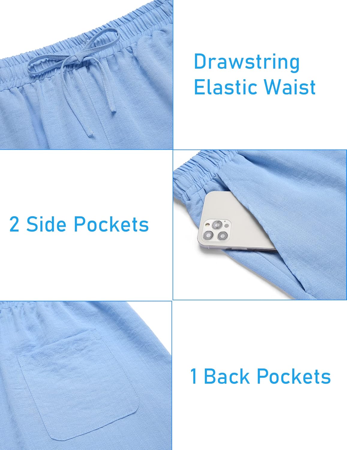 COOFANDY Men's 2 Pieces Linen Set Henley Shirt Short Sleeve and Shorts Summer Beach Yoga Matching Outfits - Image 7