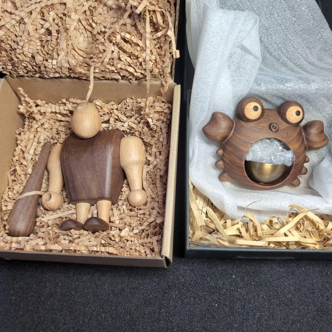 WOODPEPE】ドアベル カニ 木製 人形 原始人Primitive 低め 【公式通販】