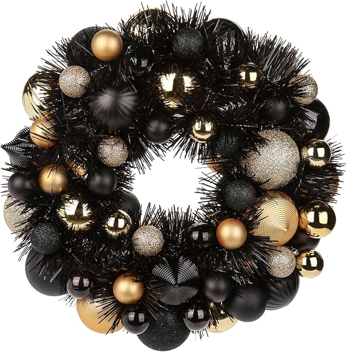 Christmas Ball Wreath 13" Xmas Wreaths Ornaments Glitter