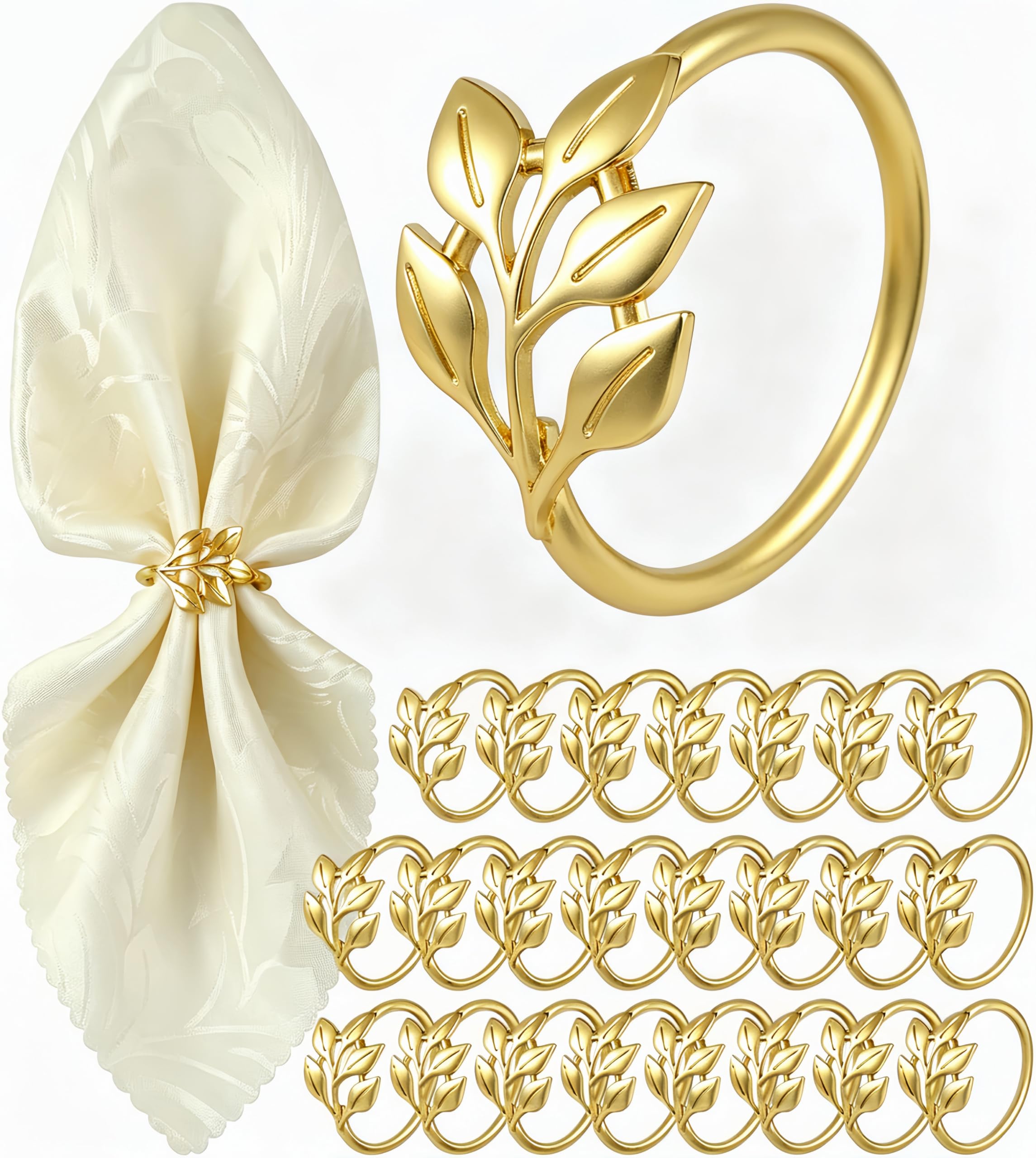 Gold Napkin Rings - Set of 12 -8