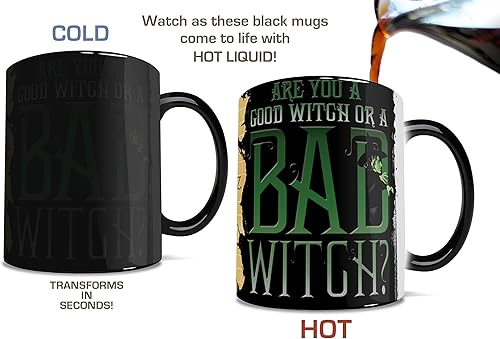 Miniatura 3 de Morphing Mugs Wizard of Oz (Good Witch Bad Witch) - Taza de cerámica, color negro, 11 onzas líquidas