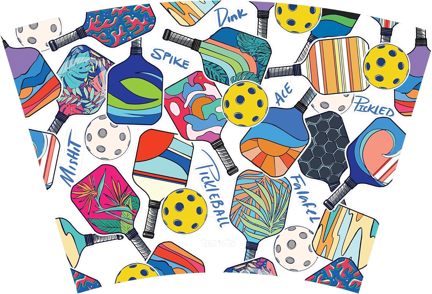 Tervis Pickleball - Spike Dink Ace Made in USA Double Walled Insulated Tumbler Travel Cup Keeps Drinks Cold & Hot, 24oz, Classic - Image 2