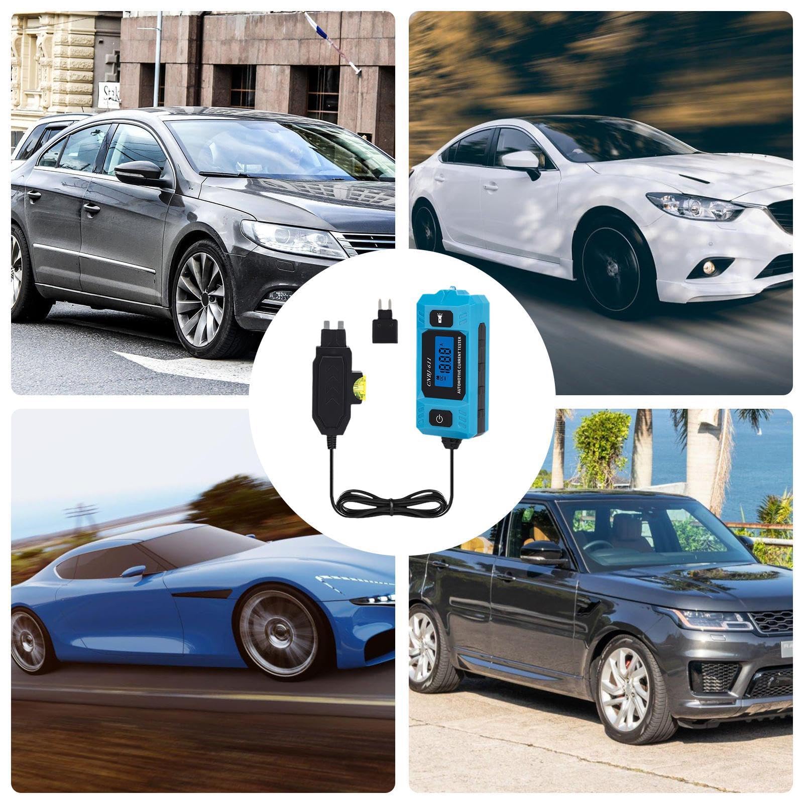 Tester di fusibili auto, tester di fusibili per auto, luce a LED, rivelatore automatico digitale, alta precisione | Strumento elettrico professionale per tester a fili, analisi tester di corrente