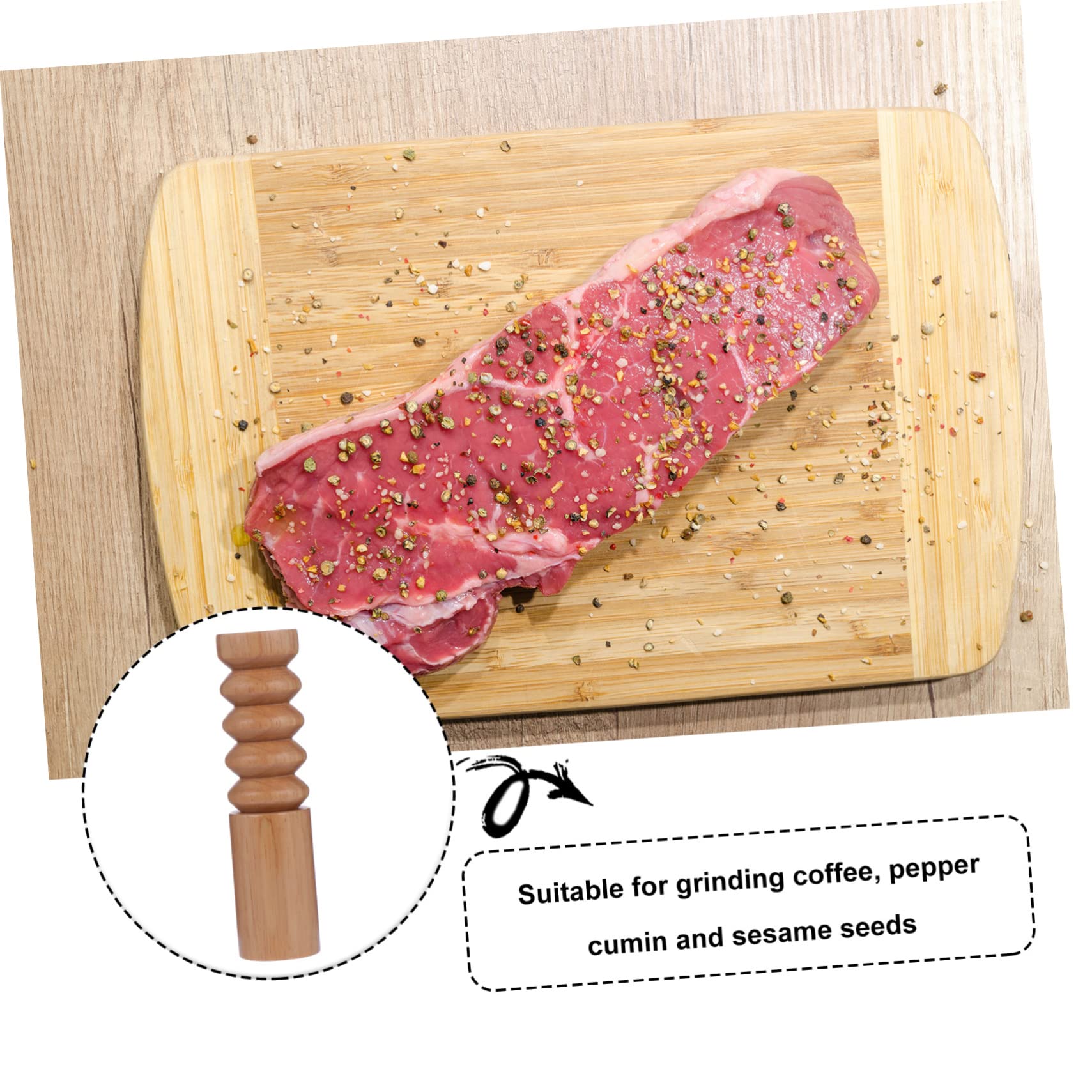 MAGICLULU Manuelle Holzgewürz Gewürzmühle mit Einstellbarem Mahlwerk aus Keramik und Edelstahl Klassisch Elegant für Kochen und Würzen Leicht zu Reinigen