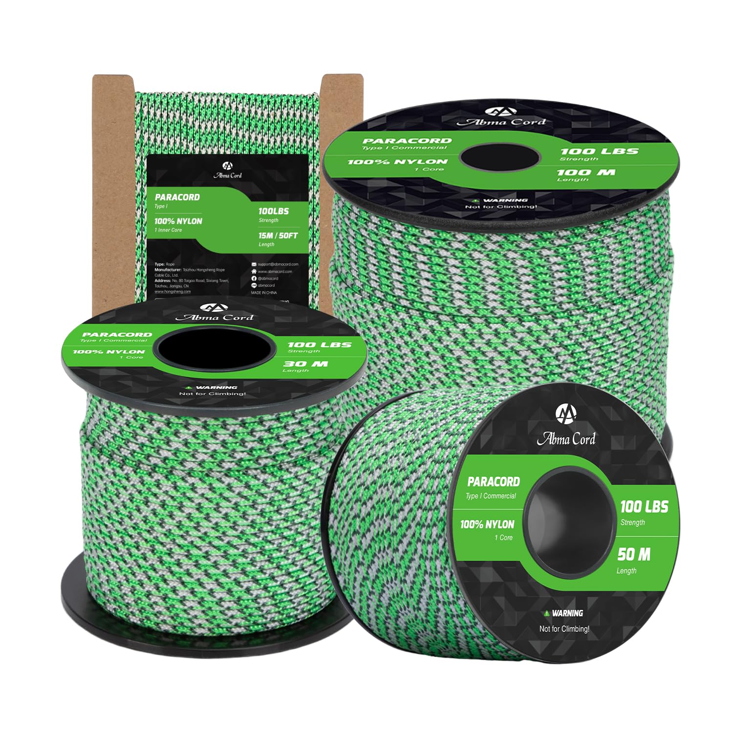 Abma Cord Paracord 2mm 15m 100% Nylon Rope 1 Strand Cord Type I String