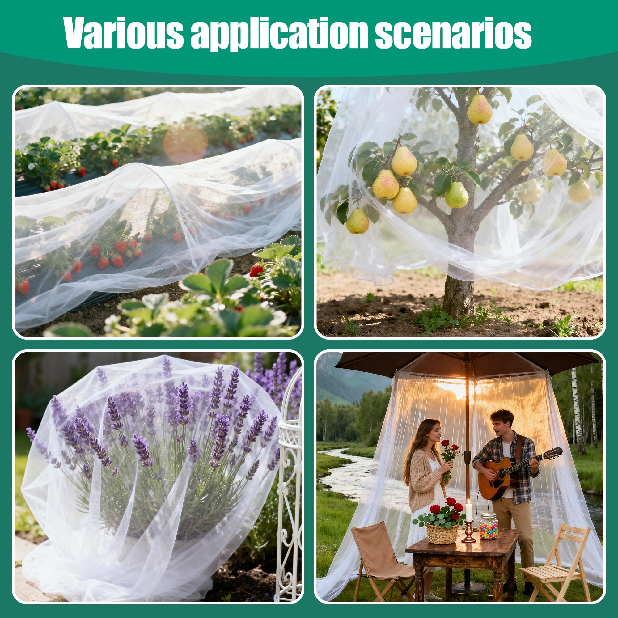 Filet Anti Insecte pour Potager Protection Légumes Fruits Fleurs 2.5 x 10m