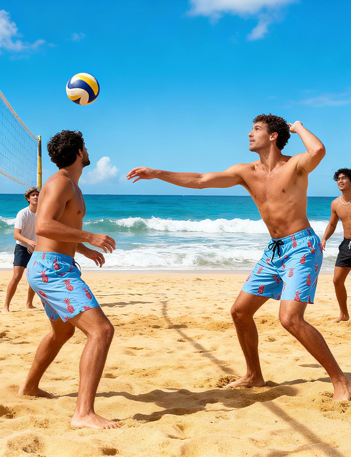 westwolf Men Swim Trunks 5.5 Inch Board Shorts 2 in 1 Swimwear with Compression Liner - Image 2