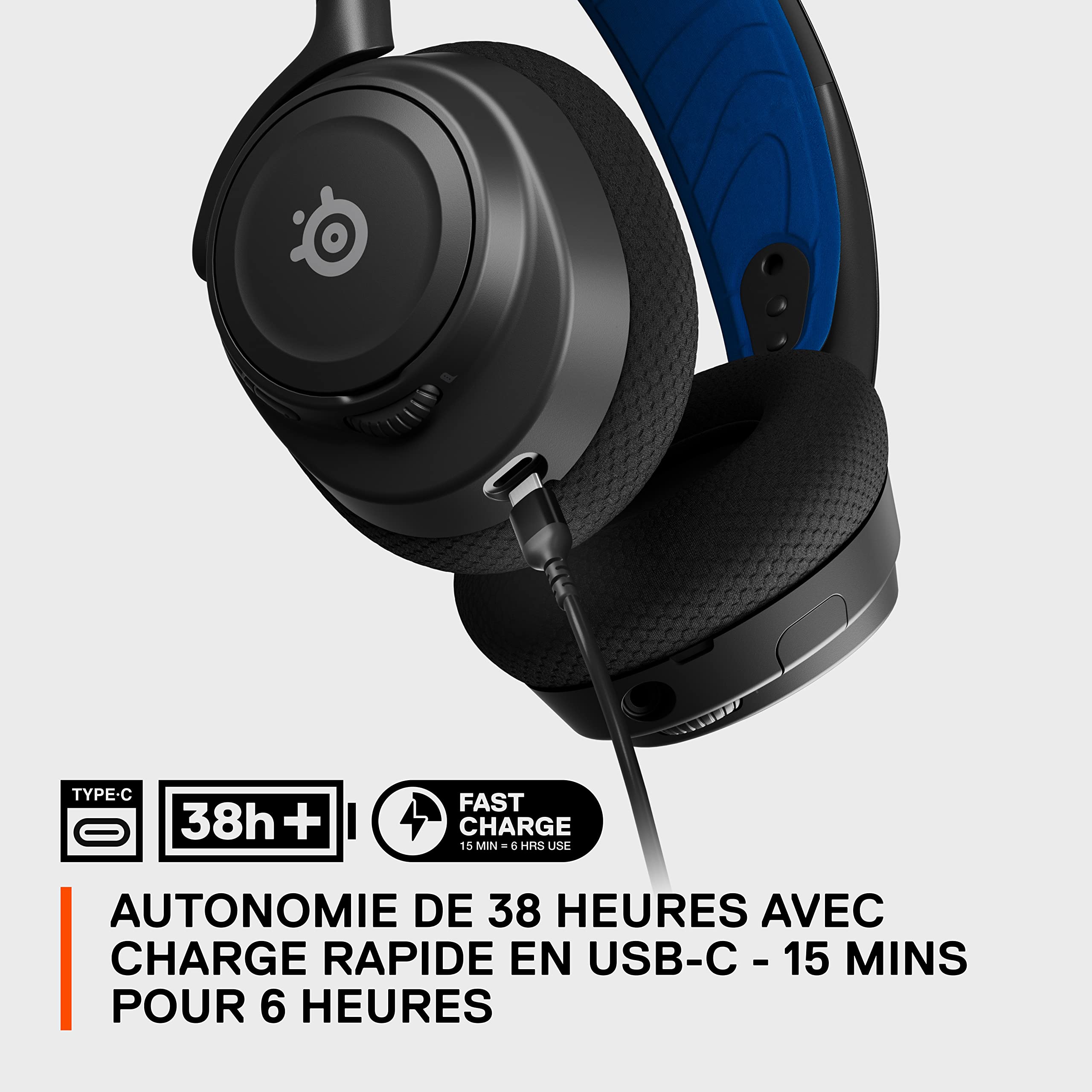 SteelSeries Arctis Nova 7P- Casque Gaming Sans Fil multiplateforme- Haut-parleurs magnétiques en néodyme- Bluetooth et 2.4GHz simultanés - Autonomie 38h- Micro ClearCast Gen2 IA- PS5,PC,Switch,Mobile