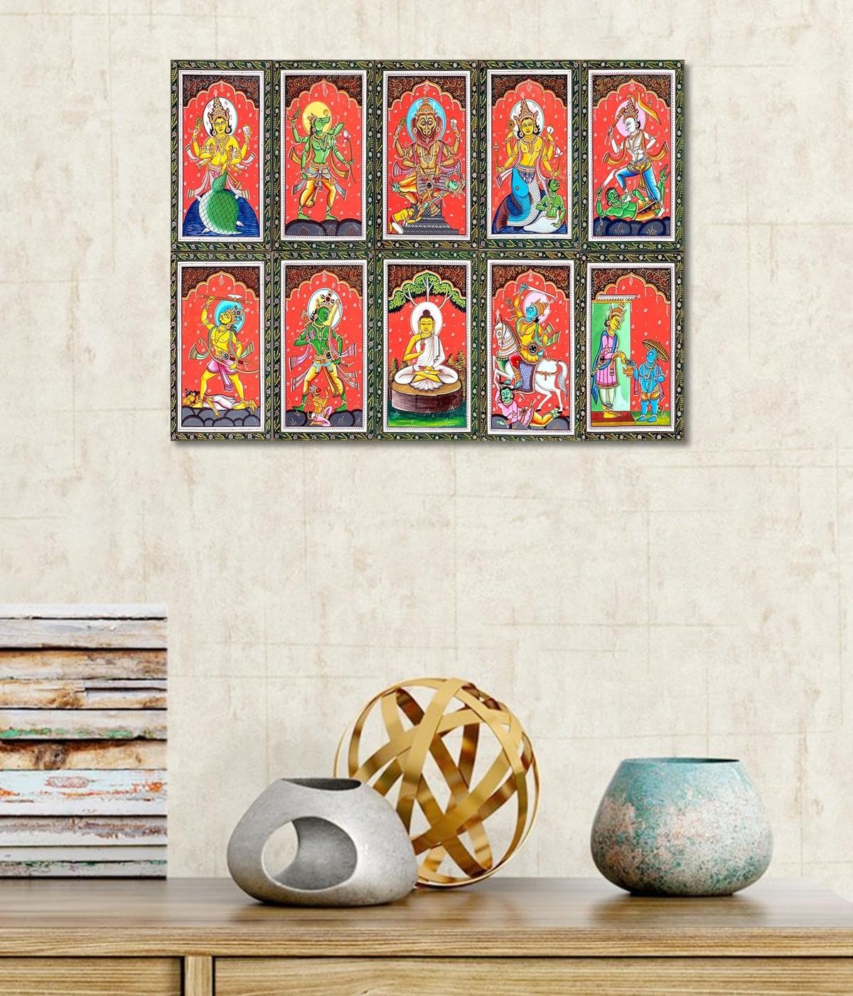 Dashavatara Vishnu Poster - Hindu Art Print -4
