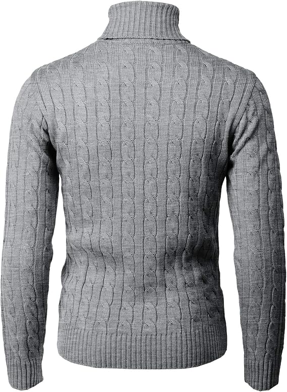 H2H Mens Slim Fit Turtleneck Pullover Sweaters Basic Tops Knitted Thermal