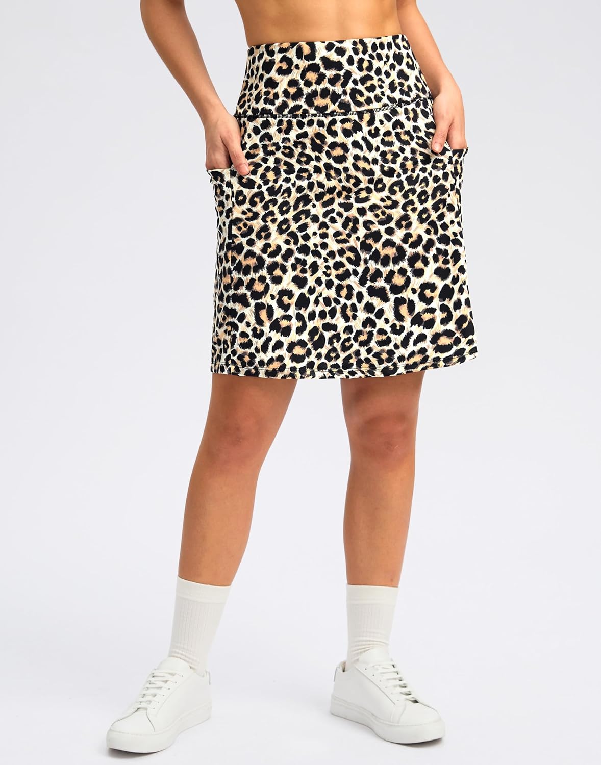 SANTINY 18" Skorts for Women with 4 Pockets High Waist Long Athletic Tennis Skirt Golf Skort Dressy Casual - Image 4