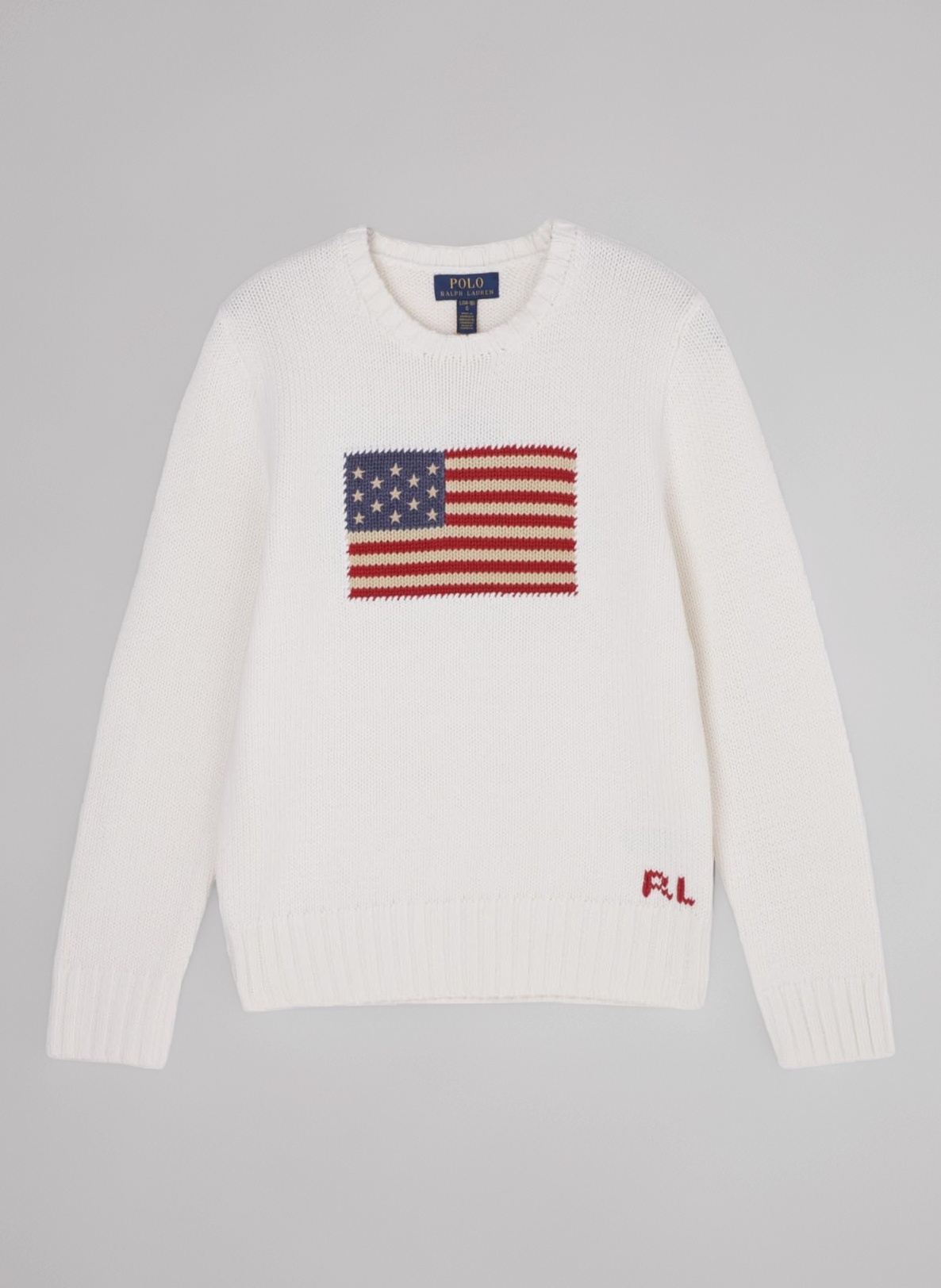 Amazon.co.jp: Polo Ralph Lauren Crew Neck Jumper Flag Cotton Crew