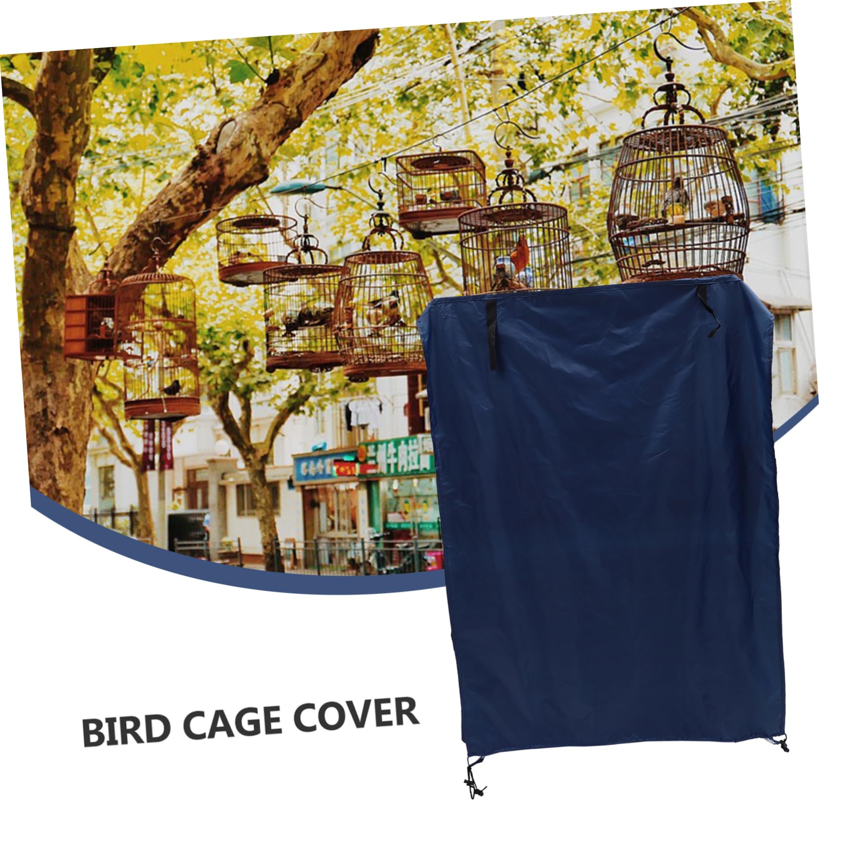 minkissy Käfigabdeckung Gartenabdeckung aus Abdeckung für Tierkäfig Sonnenschutz und Regenschutz für Vogelkäfig mit Zugangsklappe für Käfigtür