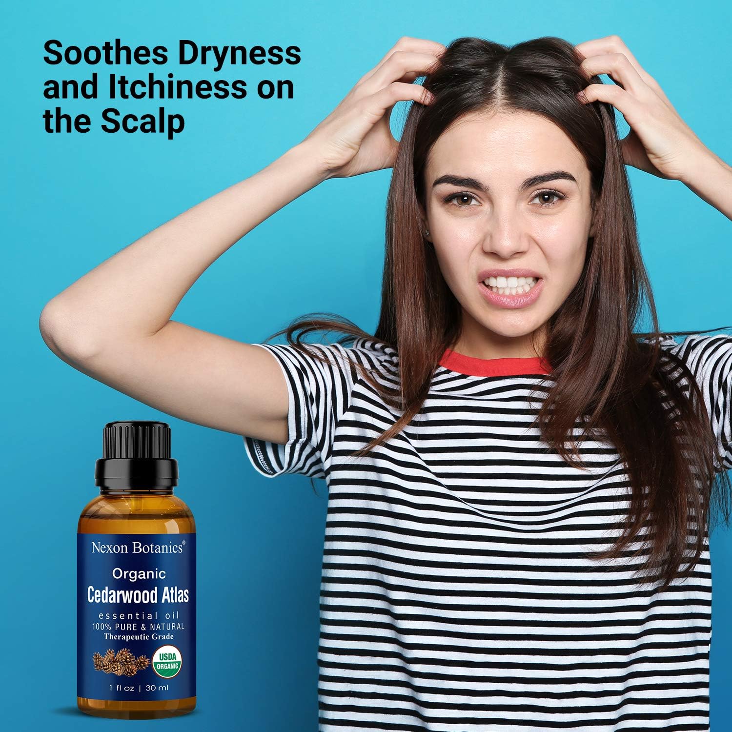 Cedarwood Essential Oil Organic 30 ml - Natural Pure Cedarwood Oil for Diffuser, Aromatherapy - Cedar Wood Essential Oil - Soothes Sore Muscles - Skin Use and Hair Care - Nexon Botanics. : Health & Household