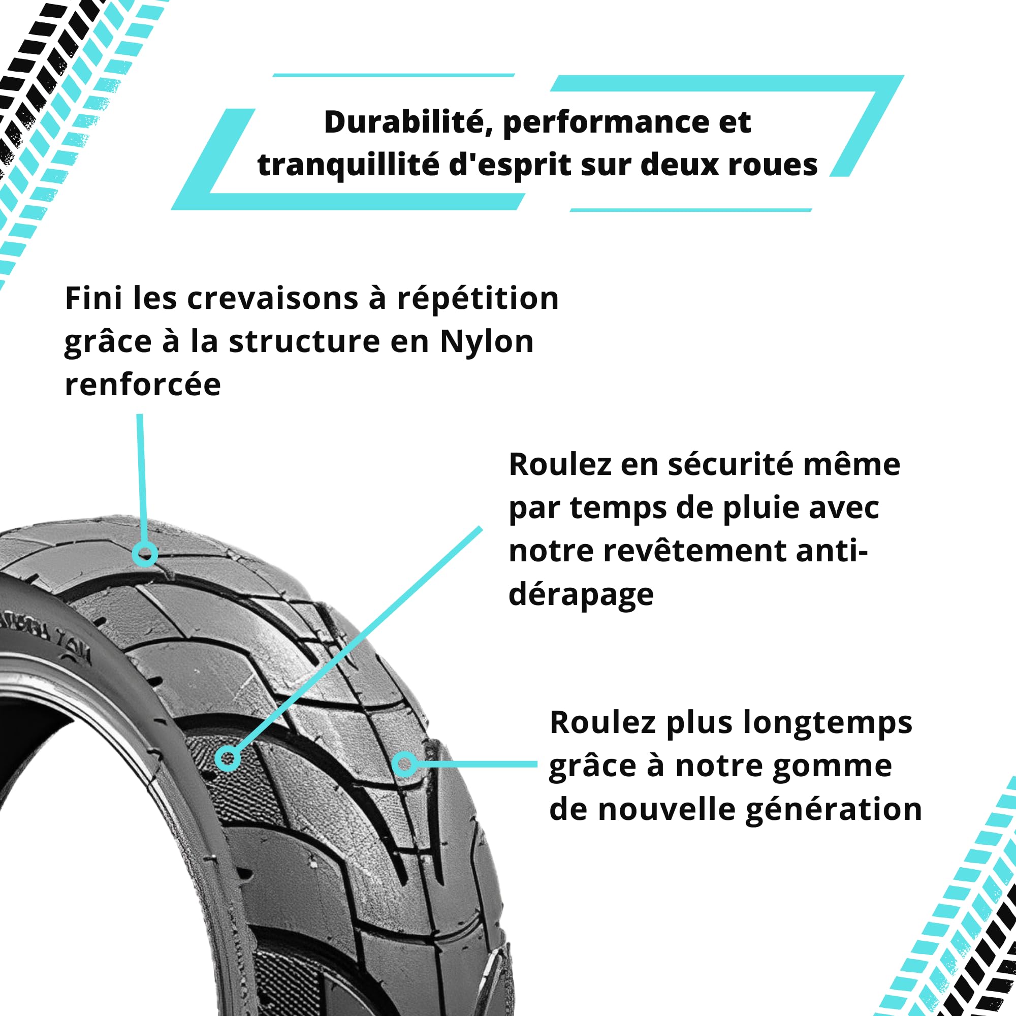 2 Pneus Bitume 80/65-6 (10x3) Pour Trottinette électrique – Renforcés, Tubeless Compatibles, Pour Dualtron Victor, Kaabo Mantis 10, Zero 10X