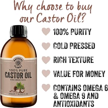 Original Castor OIl 500ml Cold Pressed Premium Quality 100% Pure Hexane-Free, Non GMO, Versatile Usage Eyelashes, Eyebrows and Hair growth
