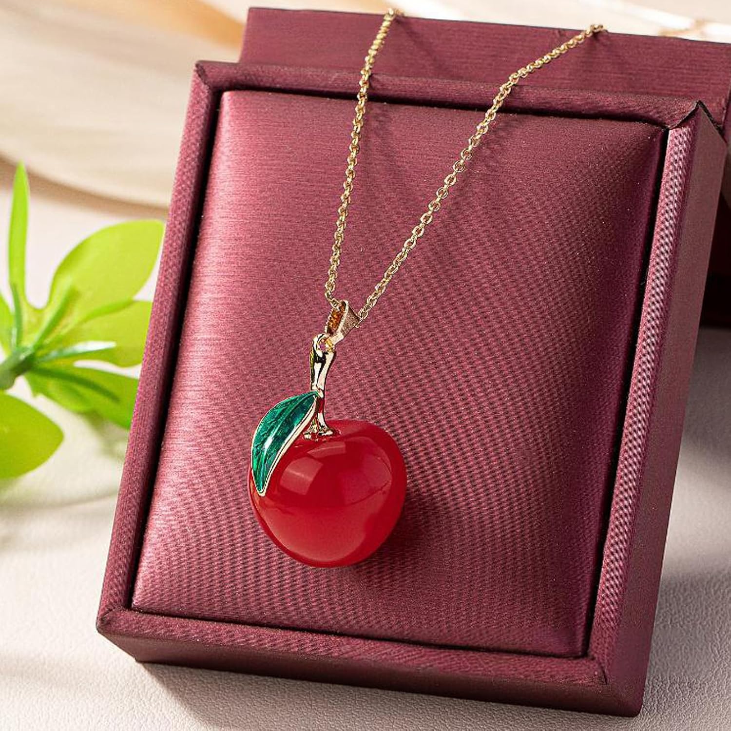 Cherry Earrings Necklace for Women 3D Red Cherry Jewelry Cute Fruit Dangle Earrings Funny Fruit Necklace Unique Gifts Trendy Jewelry for Women 2026 image 3
