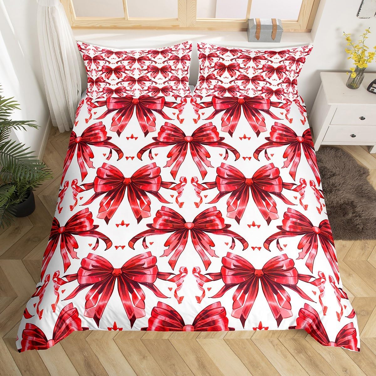 Castle Fairy Kawaii Rabbit Duvet Cover Set Toddler Size,Easter Bedding Set for Kids Boys Girls Room Decor,Cartoon Eggs Comforter Cover,Lovely Animals Quilt Cover with 1 Pillowcase(No Comforter)