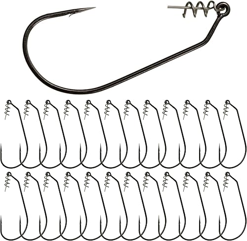 Reaction Tackle Swimbait - Ganchos para pesca de lubina, ganchos de pesca de plástico suave con pasador de resorte centrado para cebos de natación