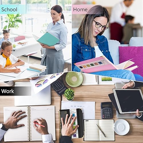 Miniatura 6 de HAUTOCO Cuaderno de espiral de 8.5 x 11 pulgadas, cuaderno de rayas universitarias con 320 páginas, cuaderno de tapa dura rosa A4, papel de 100 GSM,