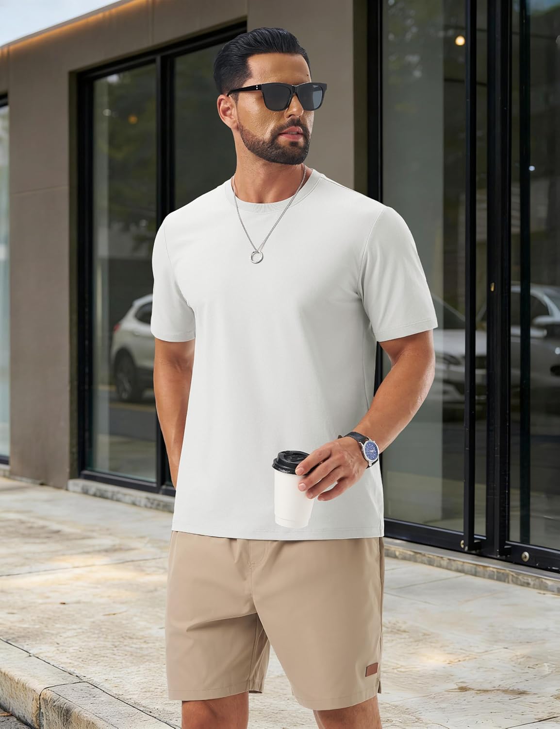 TACVASEN Men's T-Shirts Short Sleeve UPF 80+ Moisture Wicking Sun Protection Shirts Casual Crewneck Lightweight Classic Tee - Image 2