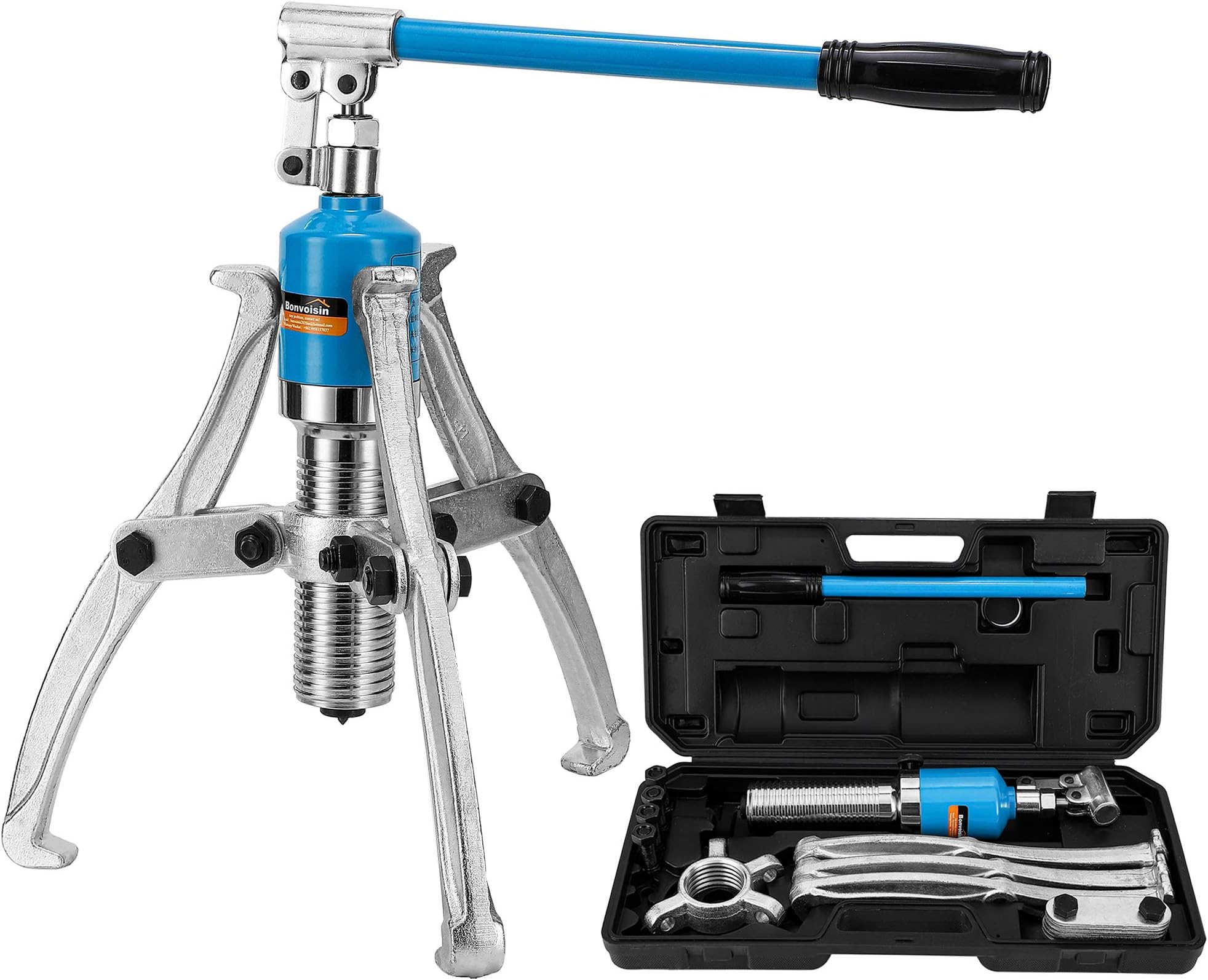 Bonvoisin 10T Hydraulic Gear Puller Set Wheel Bearing Puller Kit 2 or 3 Jaws Pulling Separator for Wheel Hubs Rotors Car Axles Pulleys Brake Drums