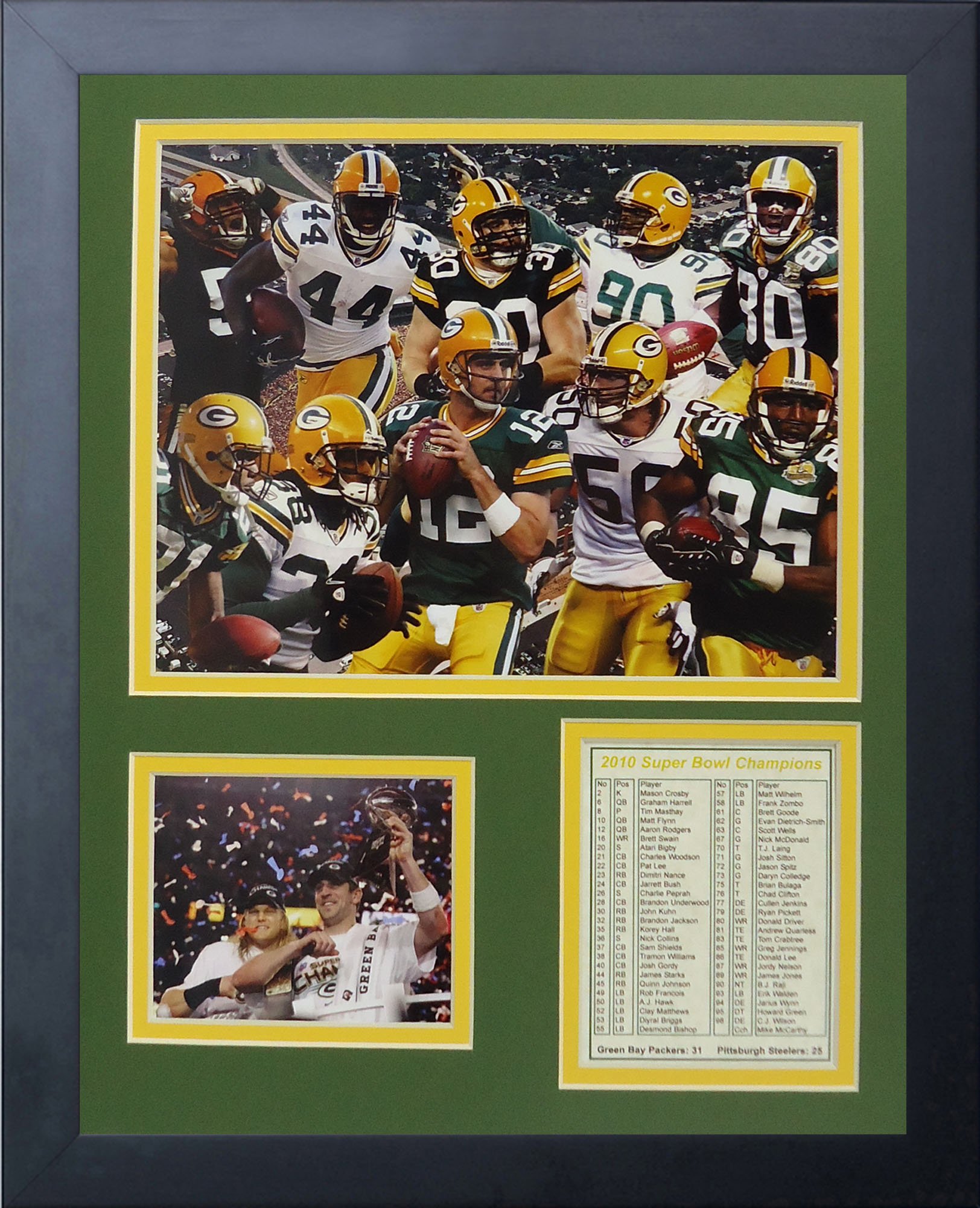 Legends Never Die 2010 Green Bay Packers Championship Framed Photo Collage, 11x14-Inch, (11474U)