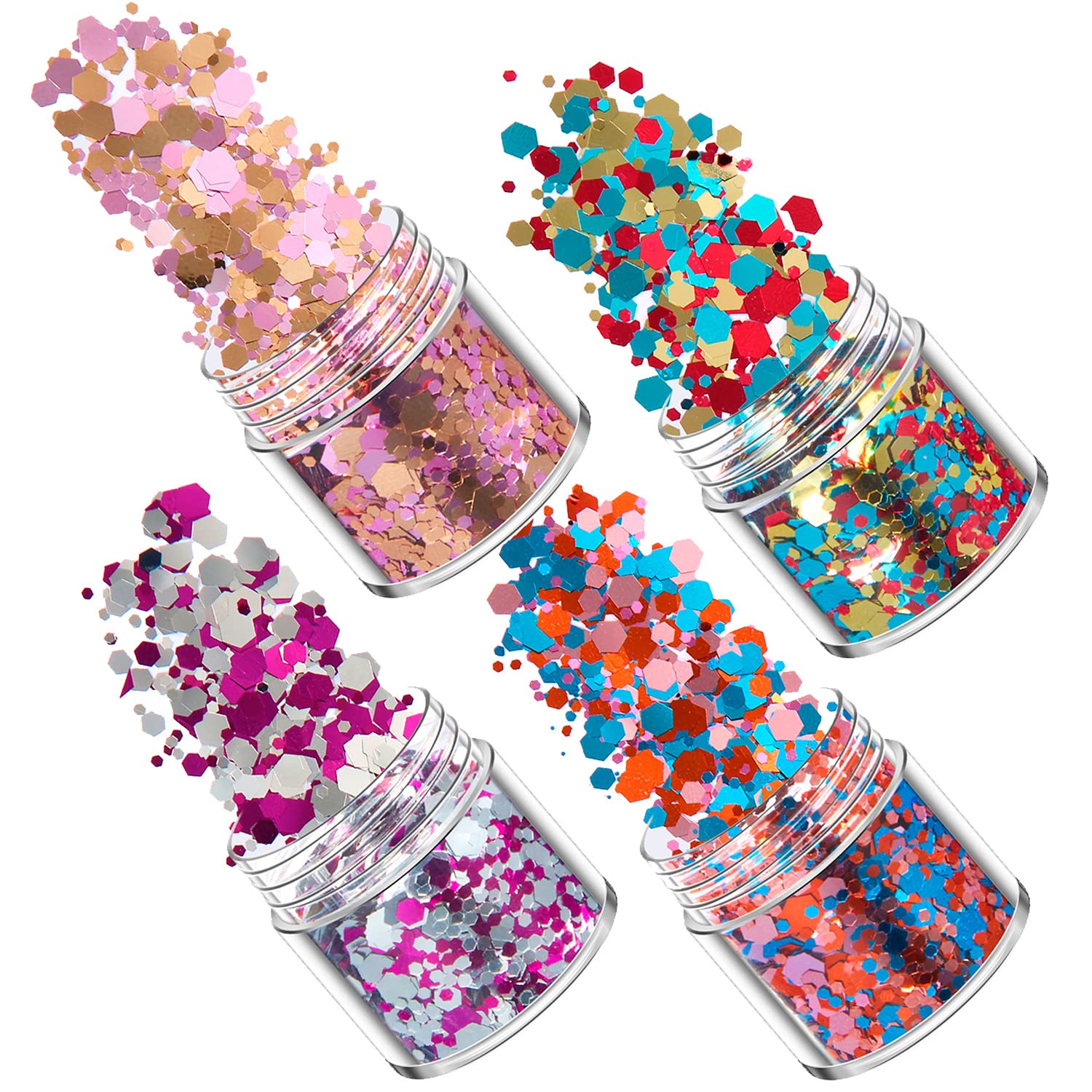 48 Bottiglie Di Paillettes E Flash Per Resina Epossidica - Set Completo Per Gioielli Fai-da-Te, Unghie E Decorazioni