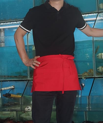 Miniatura 6 de Resistente al agua 3 bolsillos grandes cintura servidor delantal (6 colores disponibles