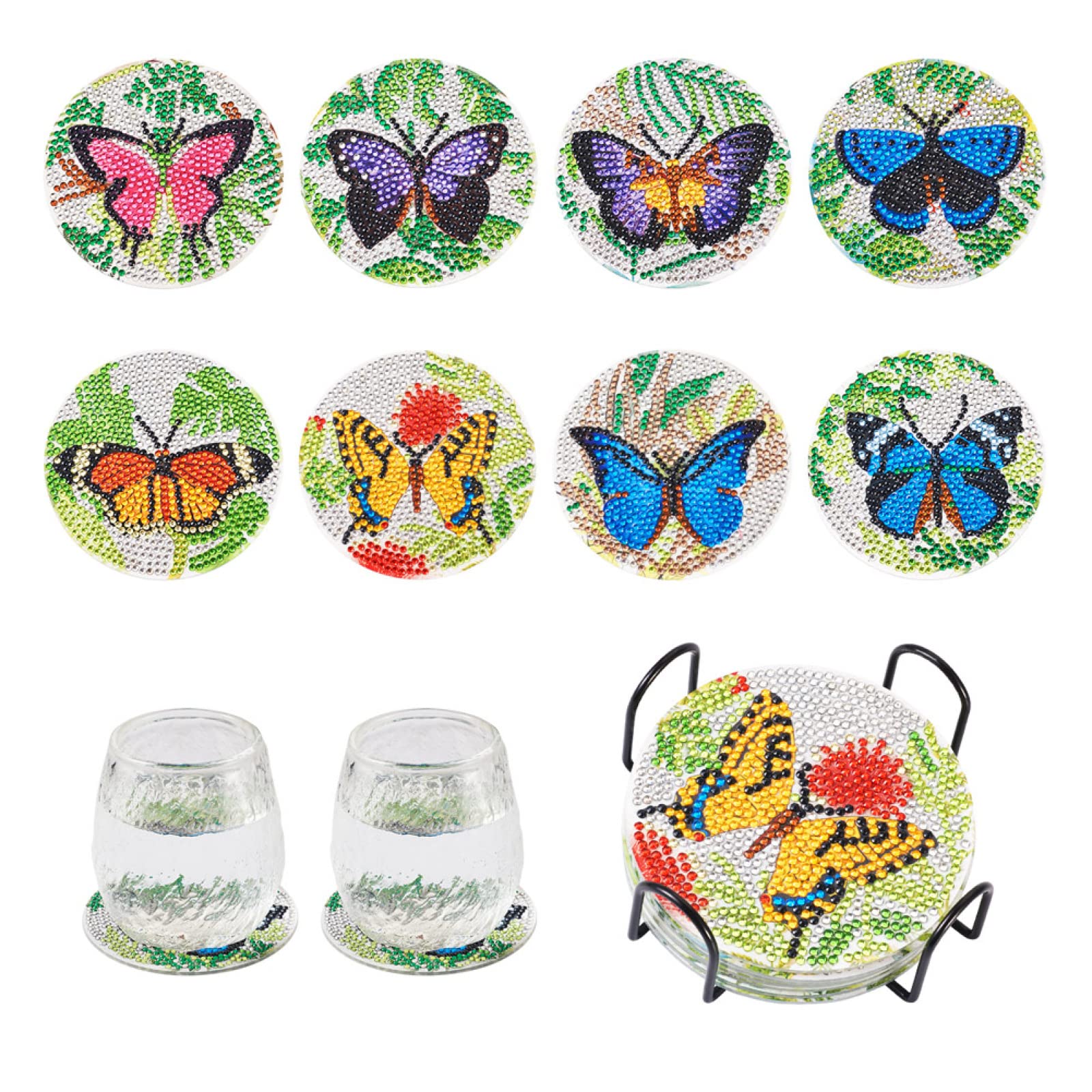 Sottobicchieri da 10 pezzi/set con pittura a diamante fai da te con decorazione
