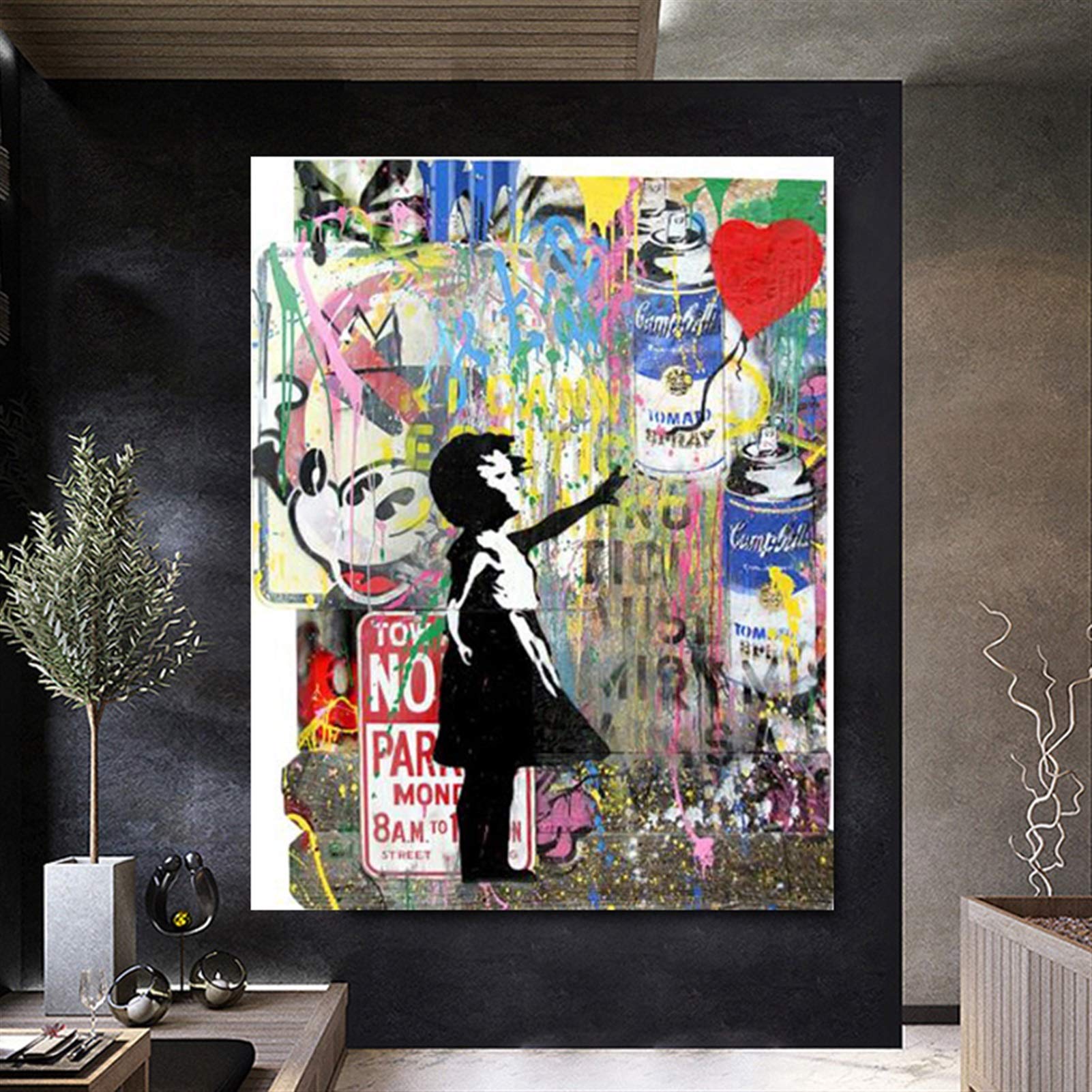 ZHXXFD Peinture par numéros pour adultes et enfants Mona Lisa Street Graffiti couleur par numéro pour enfants peinture par numéros sur toile acrylique peinture à l'huile numérique sans cadre (A50 ZHXXFD Peinture par numéros pour adultes et enfants Mona Lisa Street Graffiti couleur par numéro pour enfants peinture par numéros sur toile acrylique peinture à l'huile numérique sans cadre (A50
