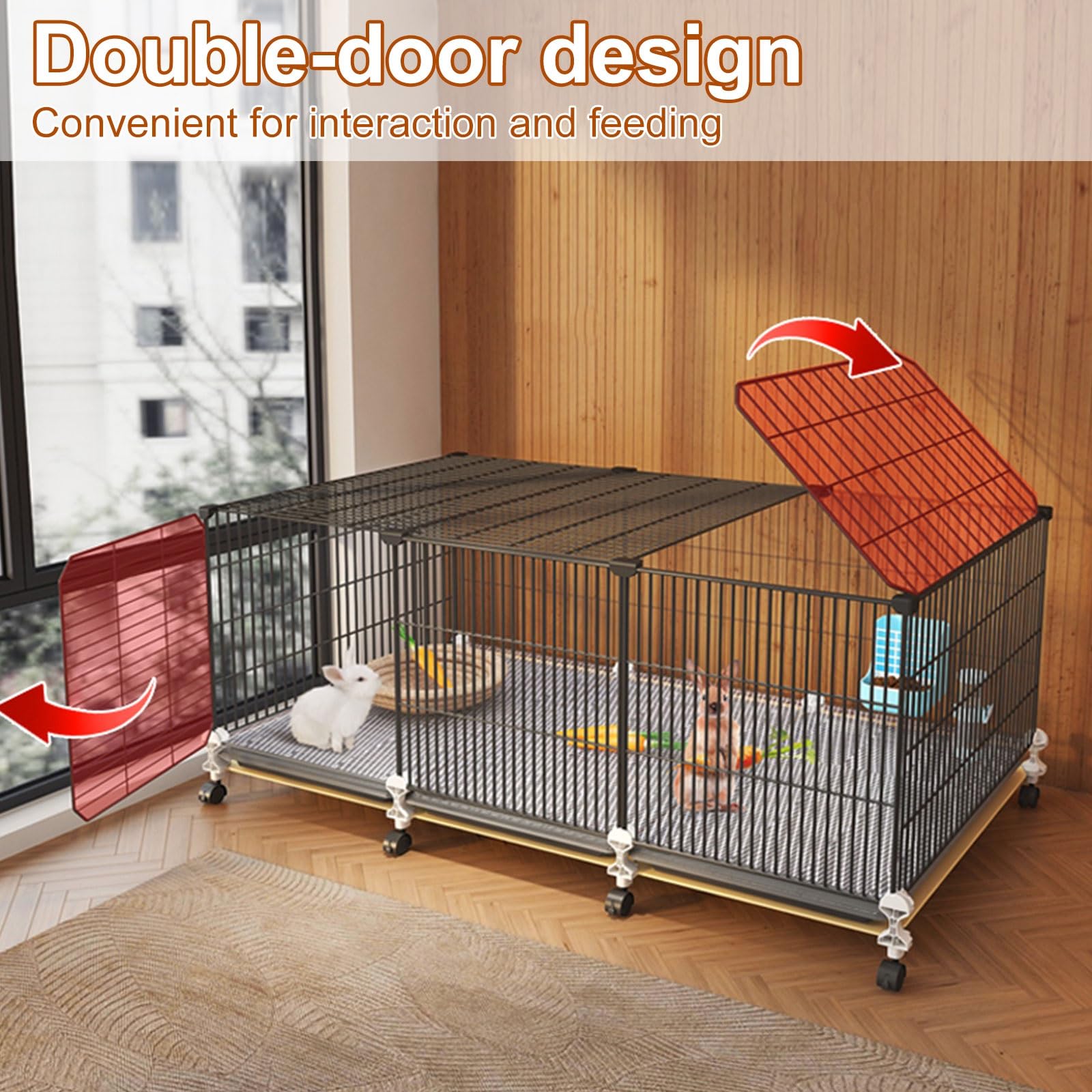 Doe-het-zelf box voor kleine dieren - draagbare metalen draadomheining - binnen of