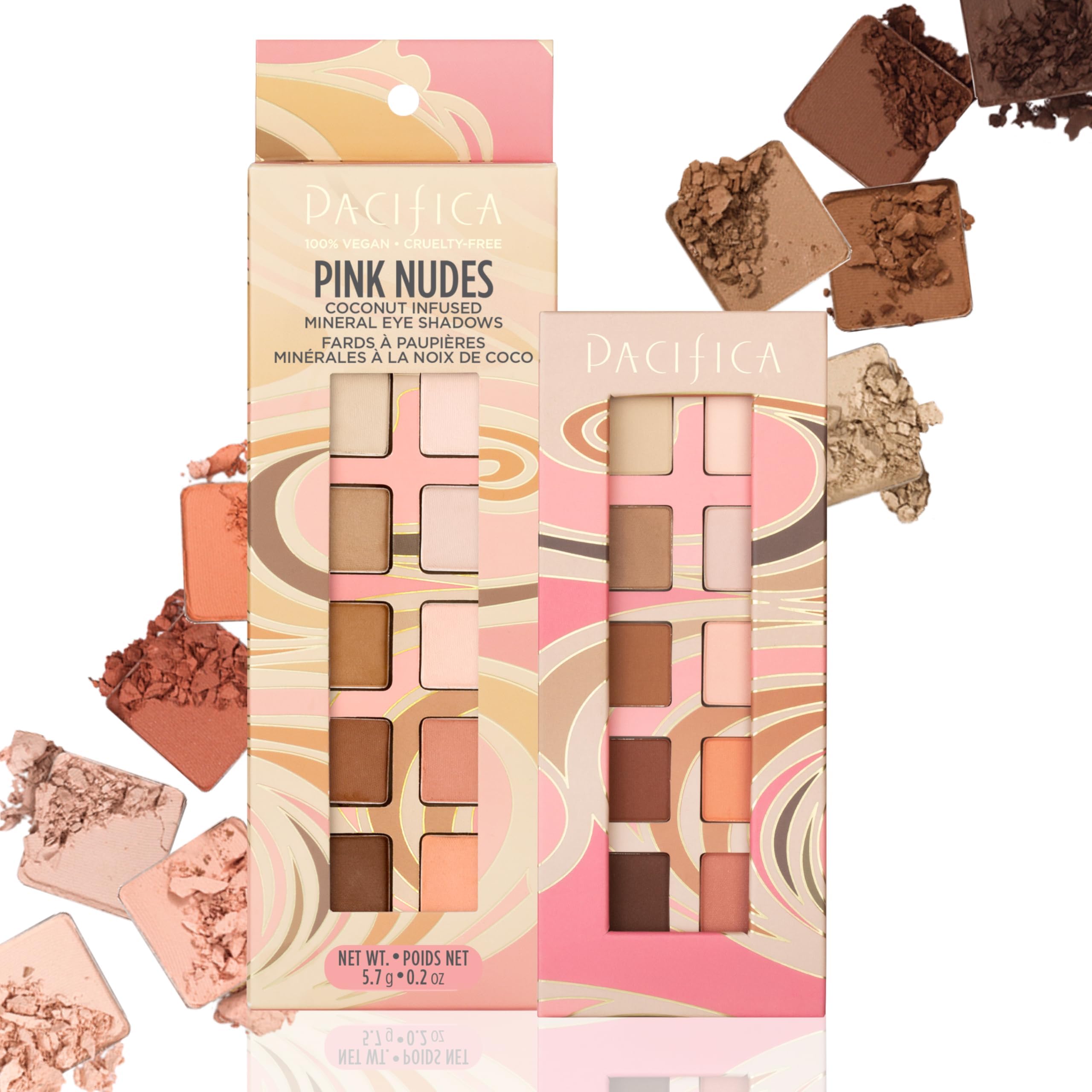 Pink Nudes Mineral Eyeshadow Palette, 10 Neutral Shades, For Natural or Smoky Eye Look, Naked Eye Makeup, Longwearing & Blendable, Vegan, Cruelty Free Ophthalmologist Tested