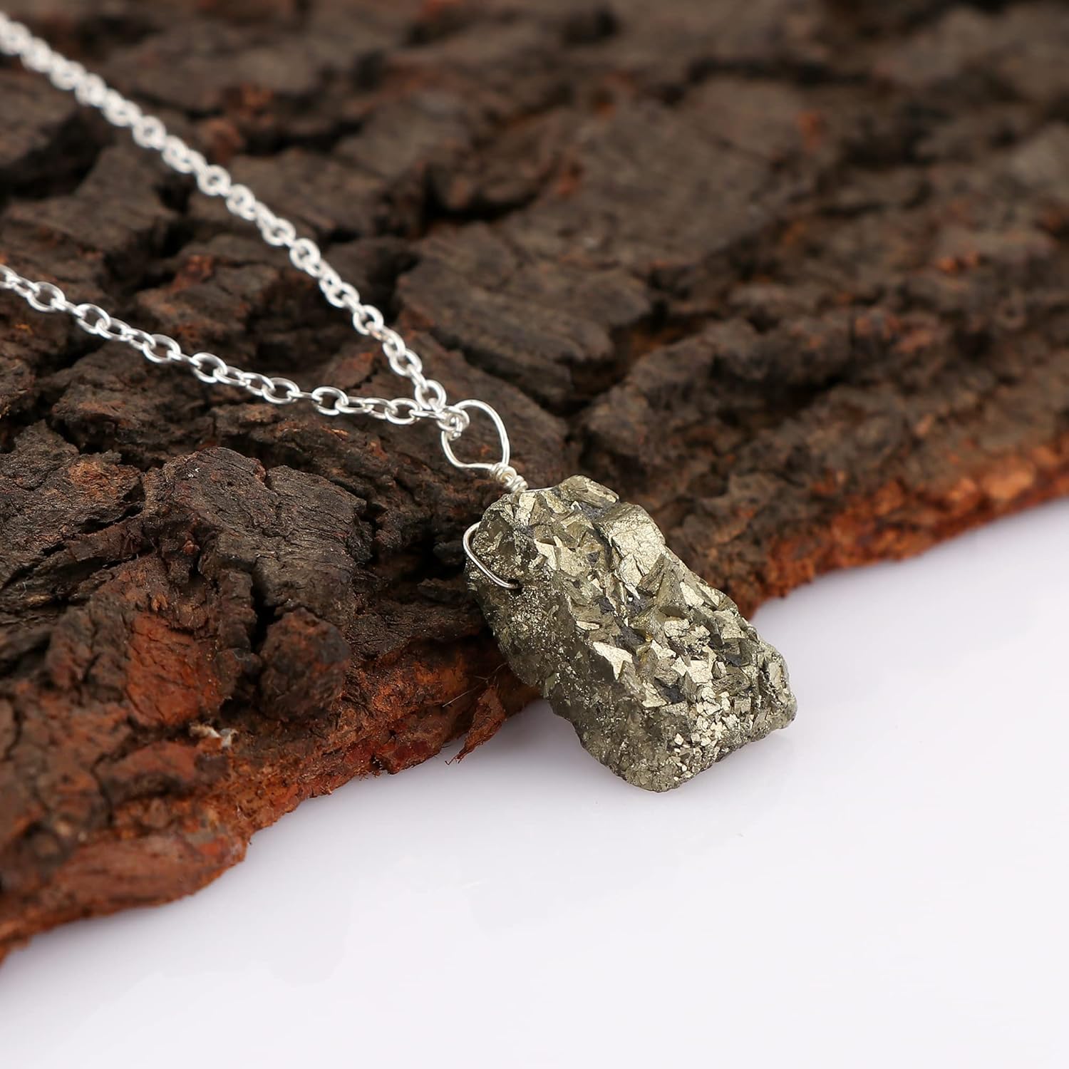 Raw Gemstone Pendant Necklace for Women |Natural Healing Crystal Rough Pendant 15–25 Carat | Silver Plated Chain 16+2 Inch Adjustable | Gift Jewelry - Image 2