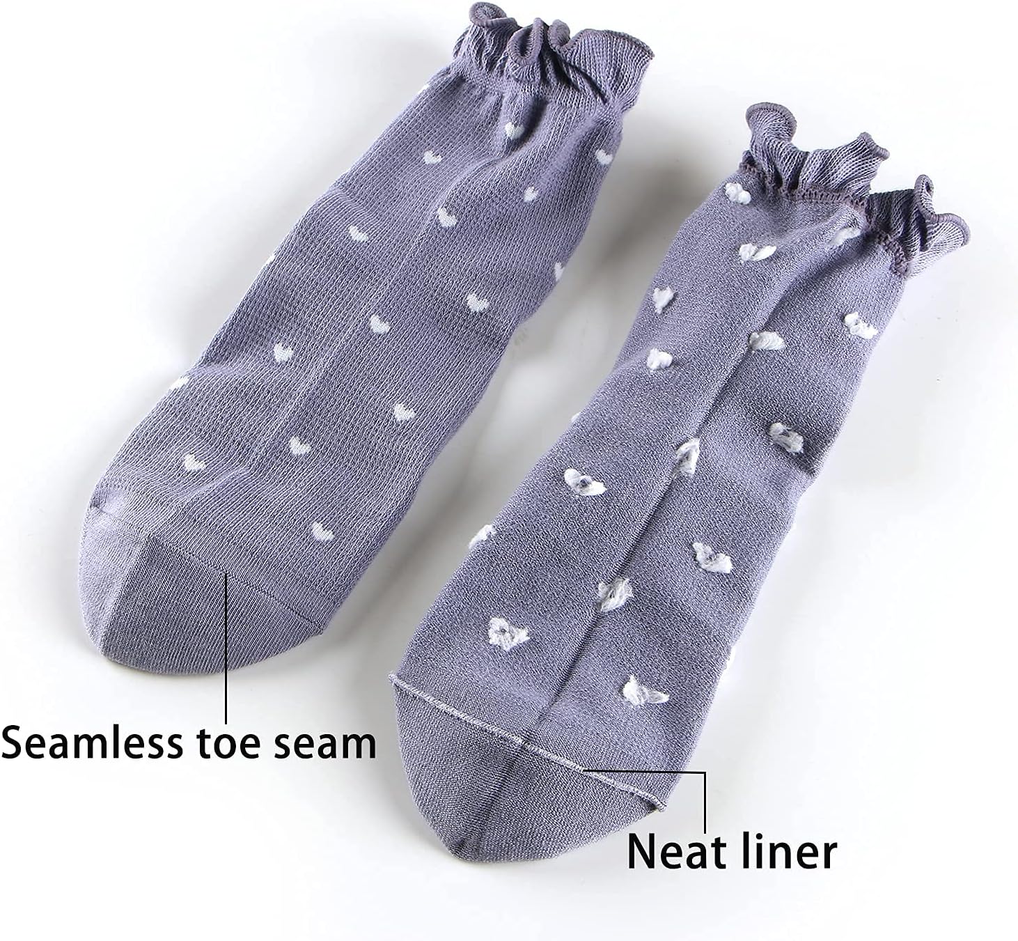 Mcool Mary Womens Socks, Ruffle Casual Ankle Socks Breathable Cool Cotton Knit Lettuce Crew Sock 6 Pack - Image 6