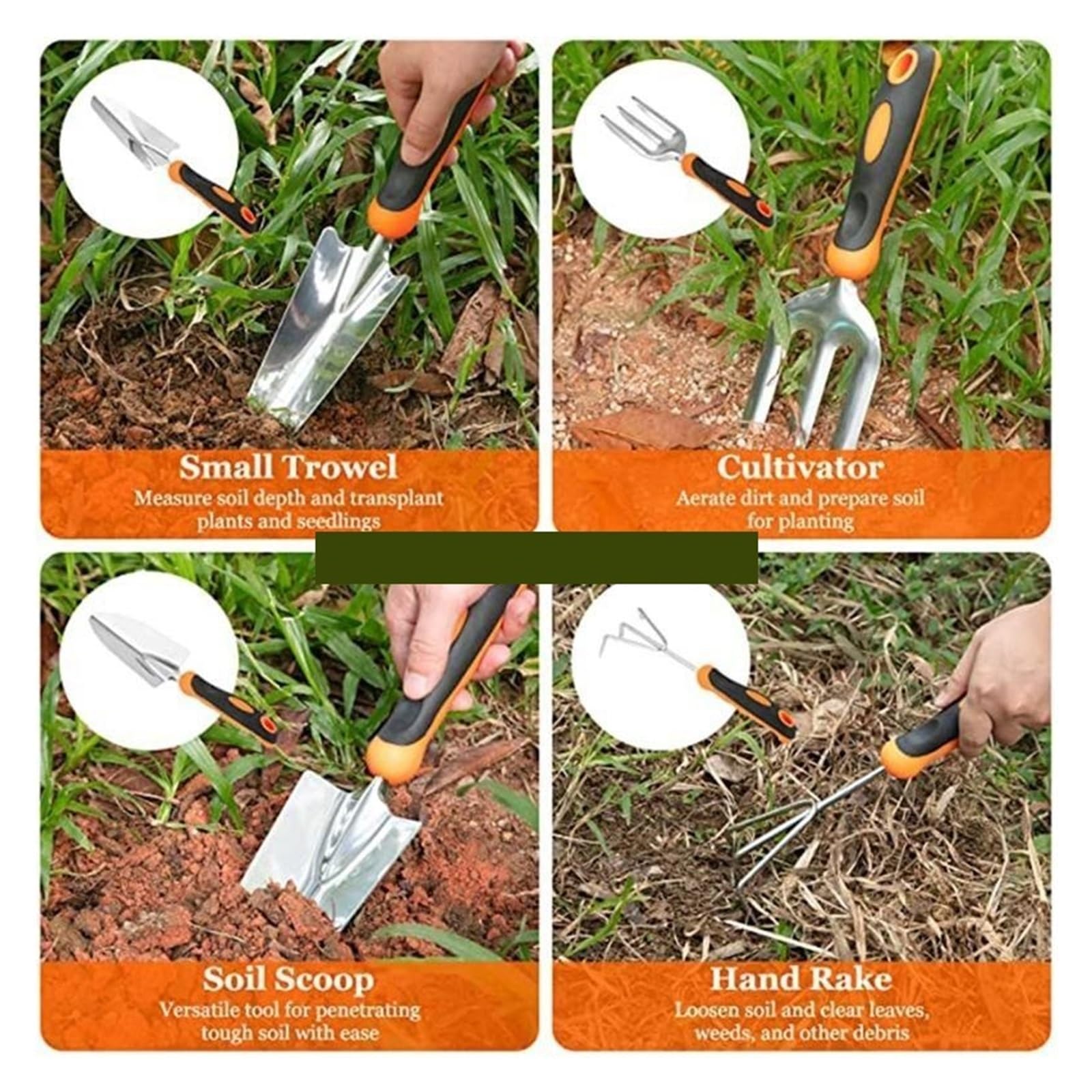 Juego De Herramientas Jardín, Jardinería Alta Resistencia con Agarre Goma Antideslizante, Bolsa Almacenamiento, Manuales For Exteriores, Regalos VersáTil Y FáCil De Usar